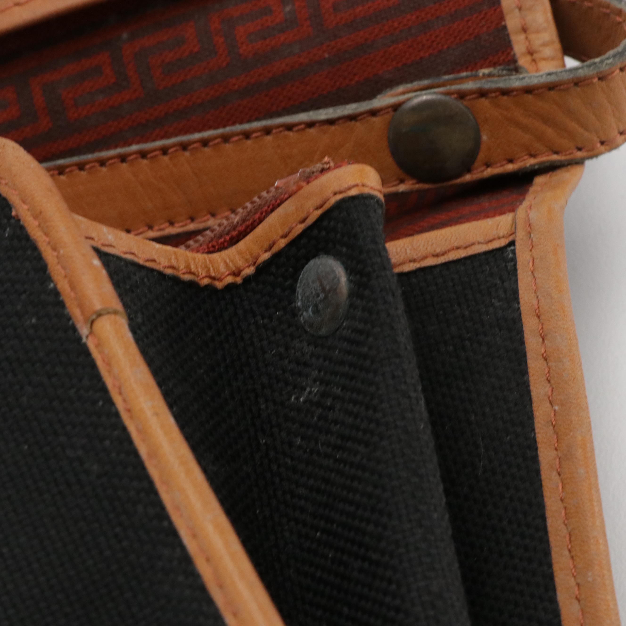 Yves Saint Laurent Convertible Clutch in Canvas and Leather