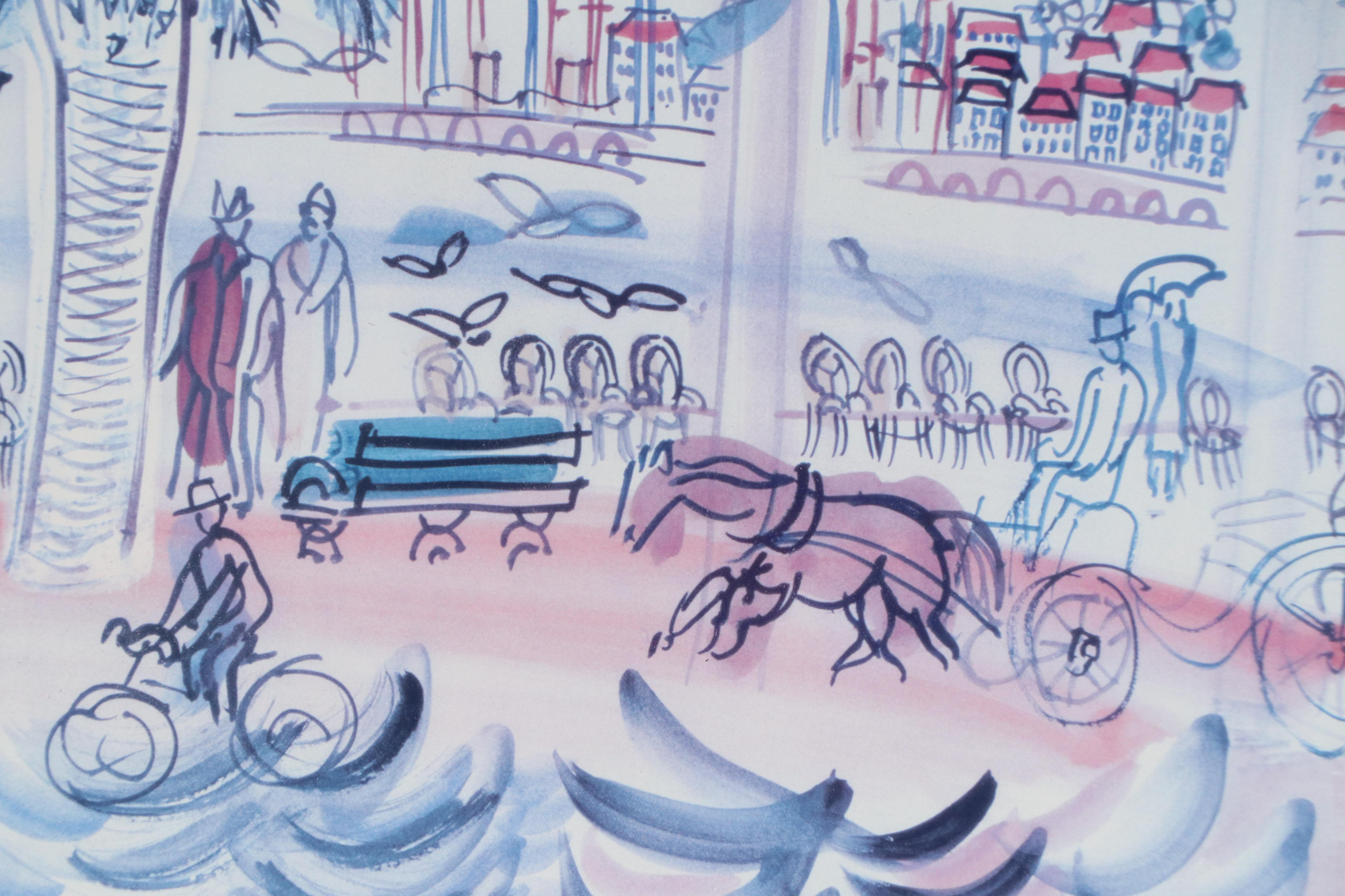 Offset Lithograph of Raoul Dufy "View of Le Suquet, Cannes," Late 20th Century