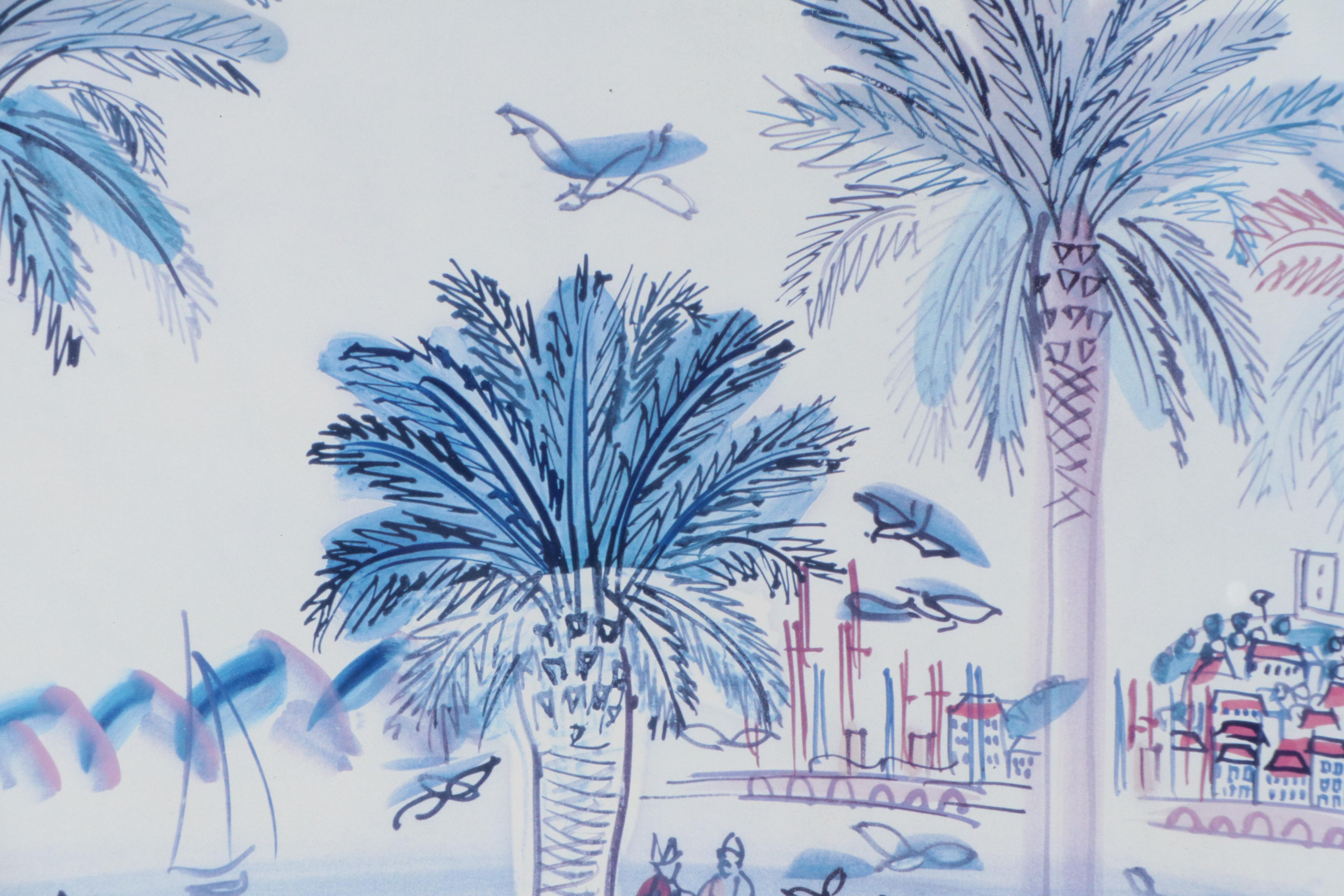 Offset Lithograph of Raoul Dufy "View of Le Suquet, Cannes," Late 20th Century