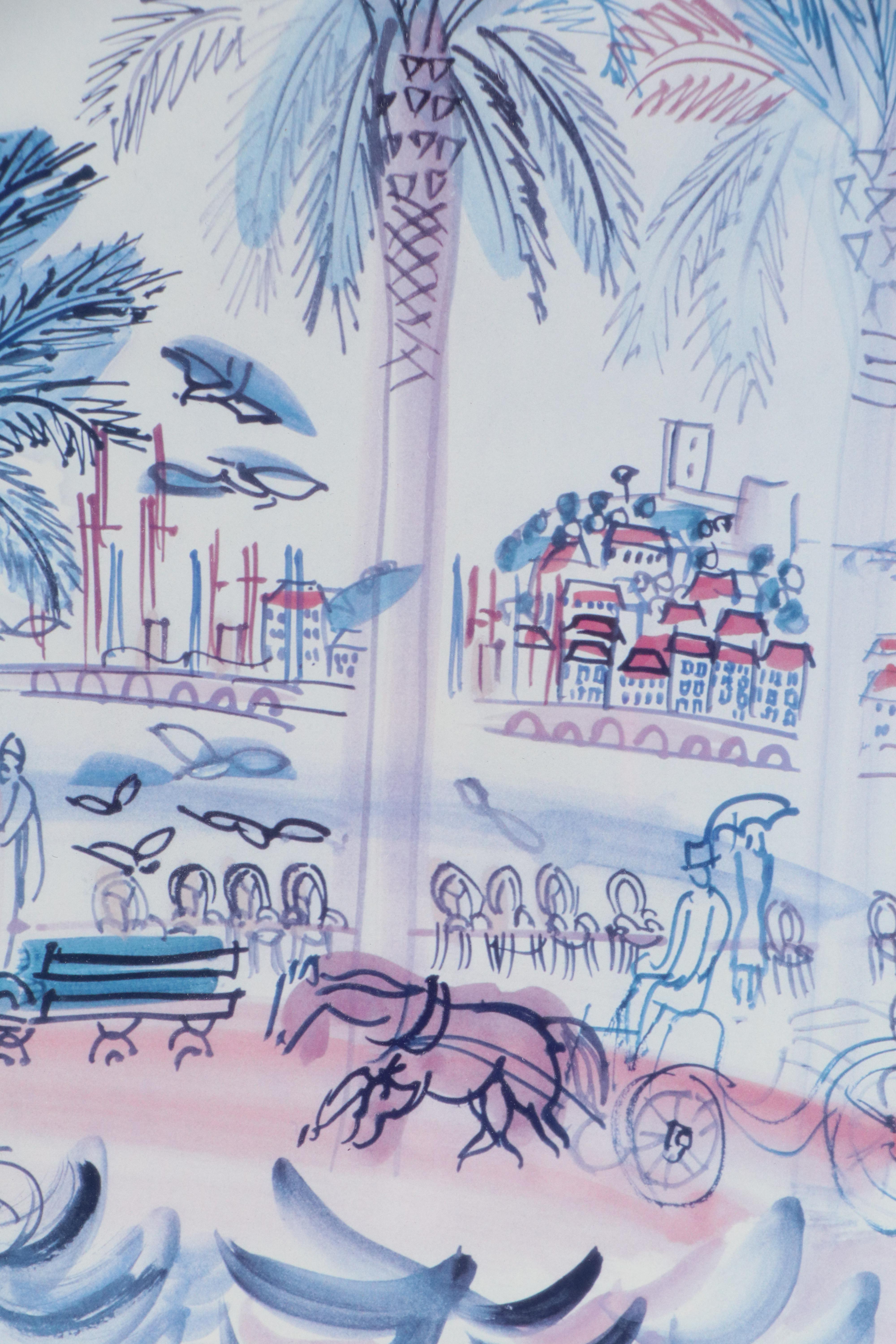 Offset Lithograph of Raoul Dufy "View of Le Suquet, Cannes," Late 20th Century