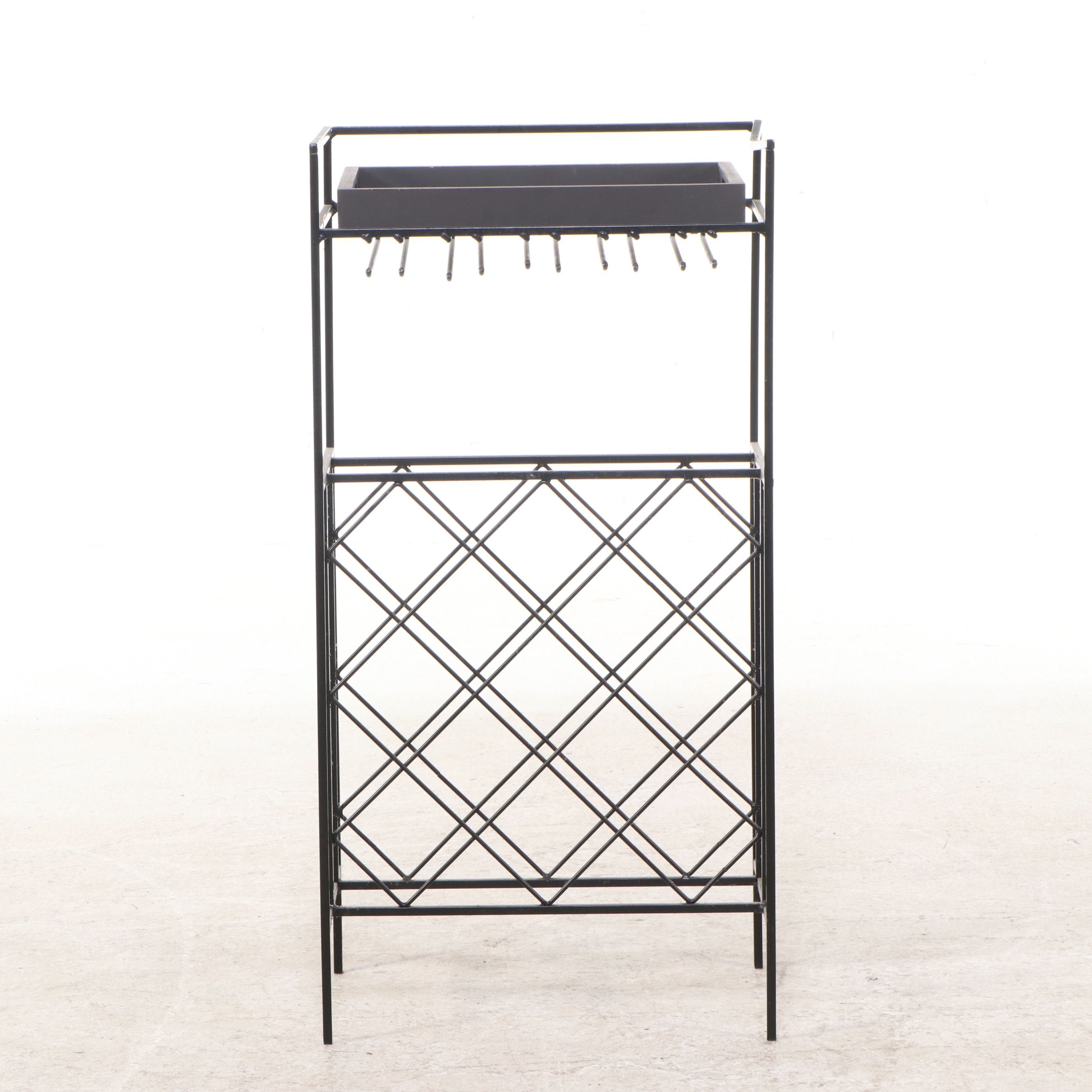 Black Powder Coated Metal Hall Rack with Tray