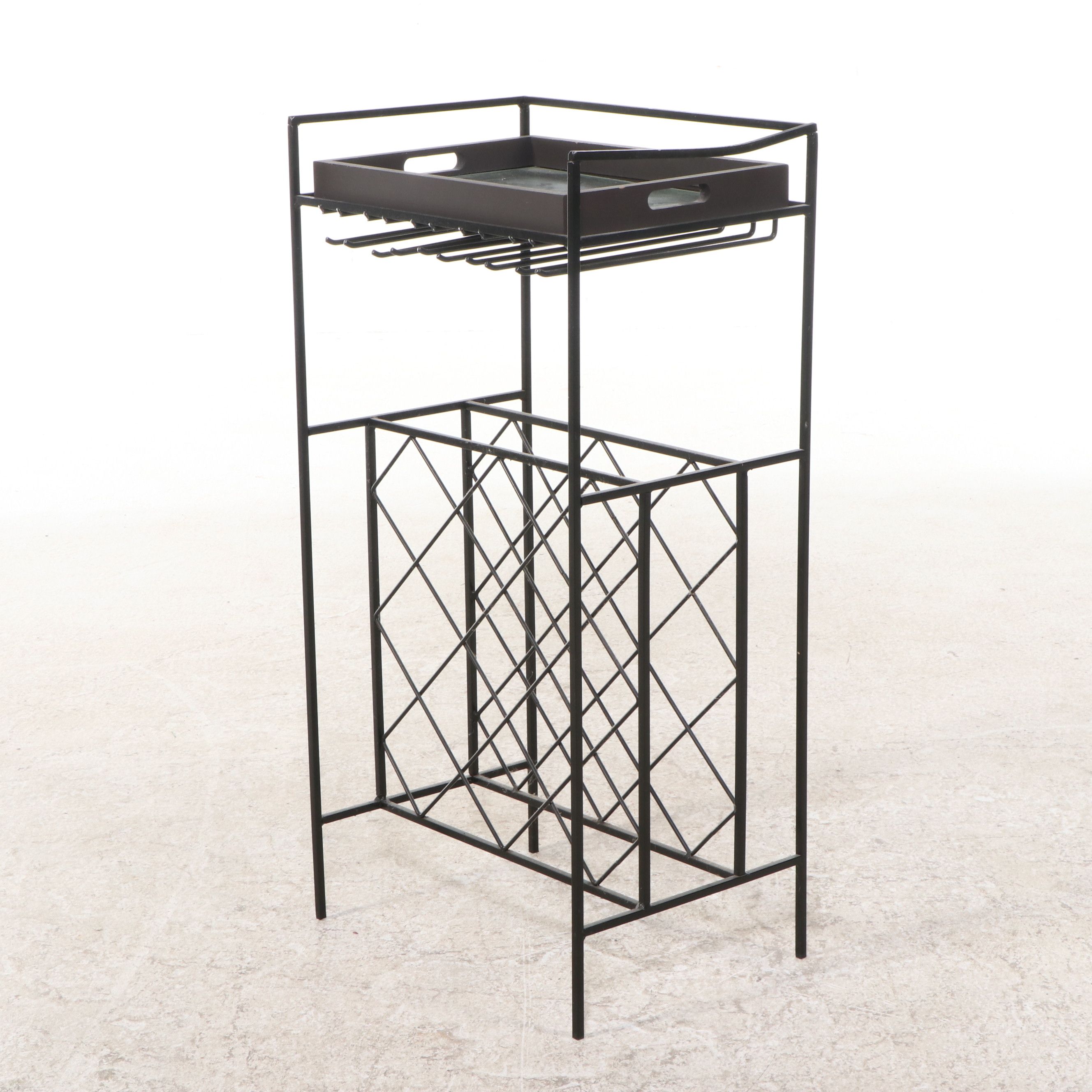 Black Powder Coated Metal Hall Rack with Tray