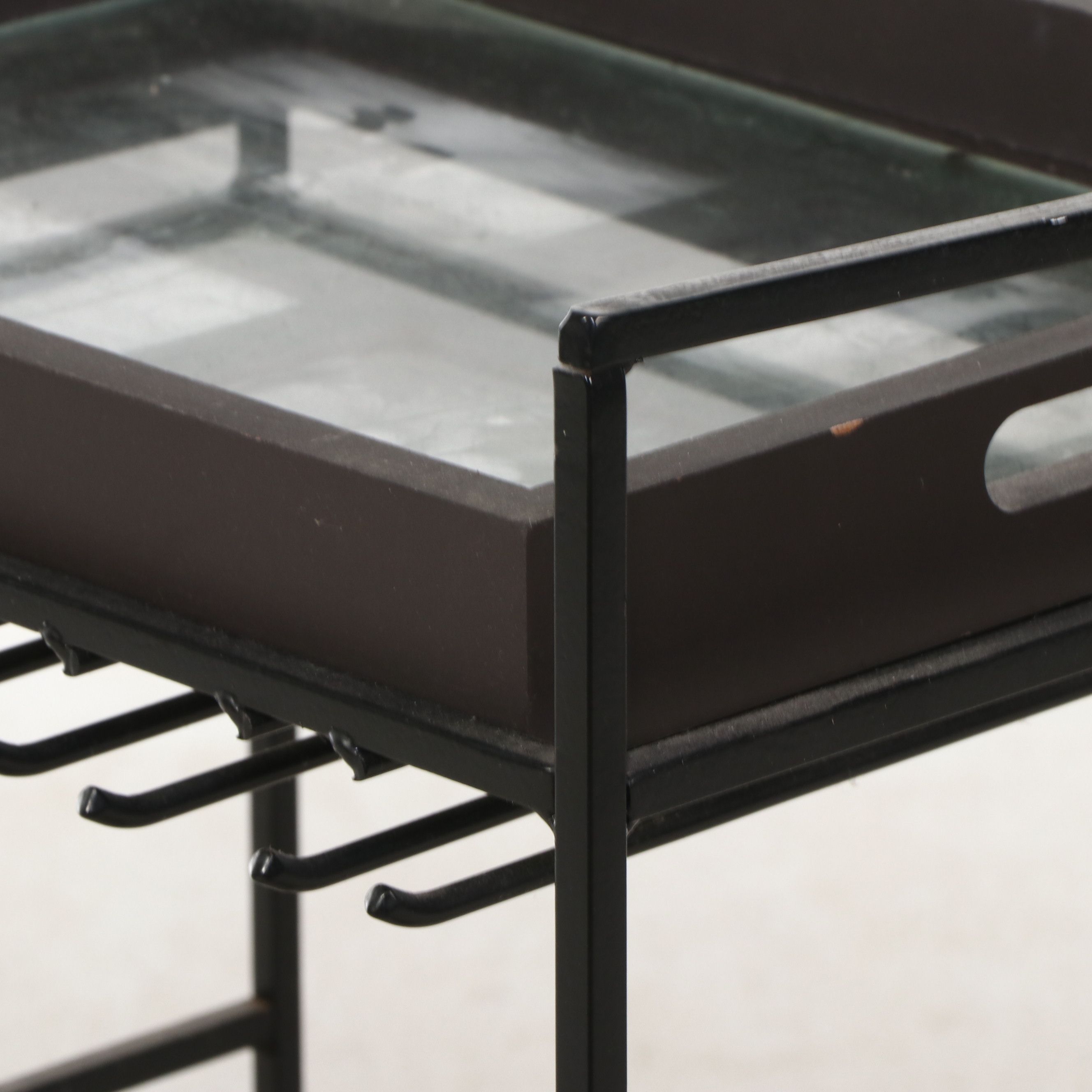 Black Powder Coated Metal Hall Rack with Tray