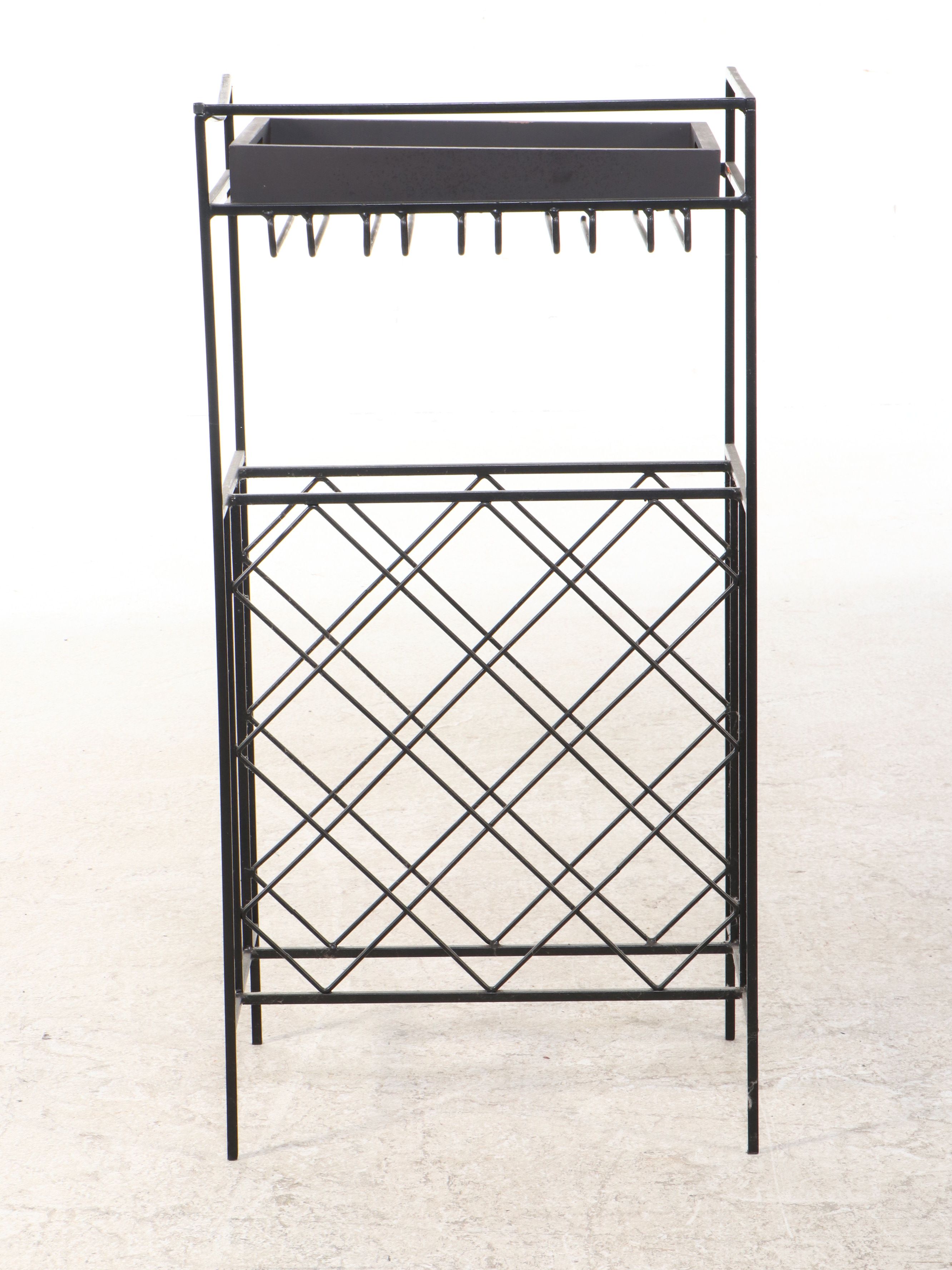 Black Powder Coated Metal Hall Rack with Tray