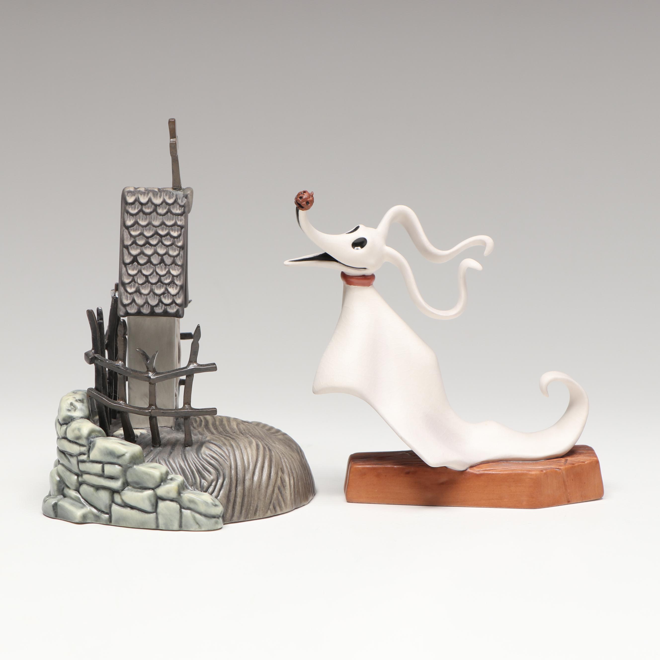 Disney "Spirited Companion" and "Zero's Doghouse" Porcelain Figurines, 2000s