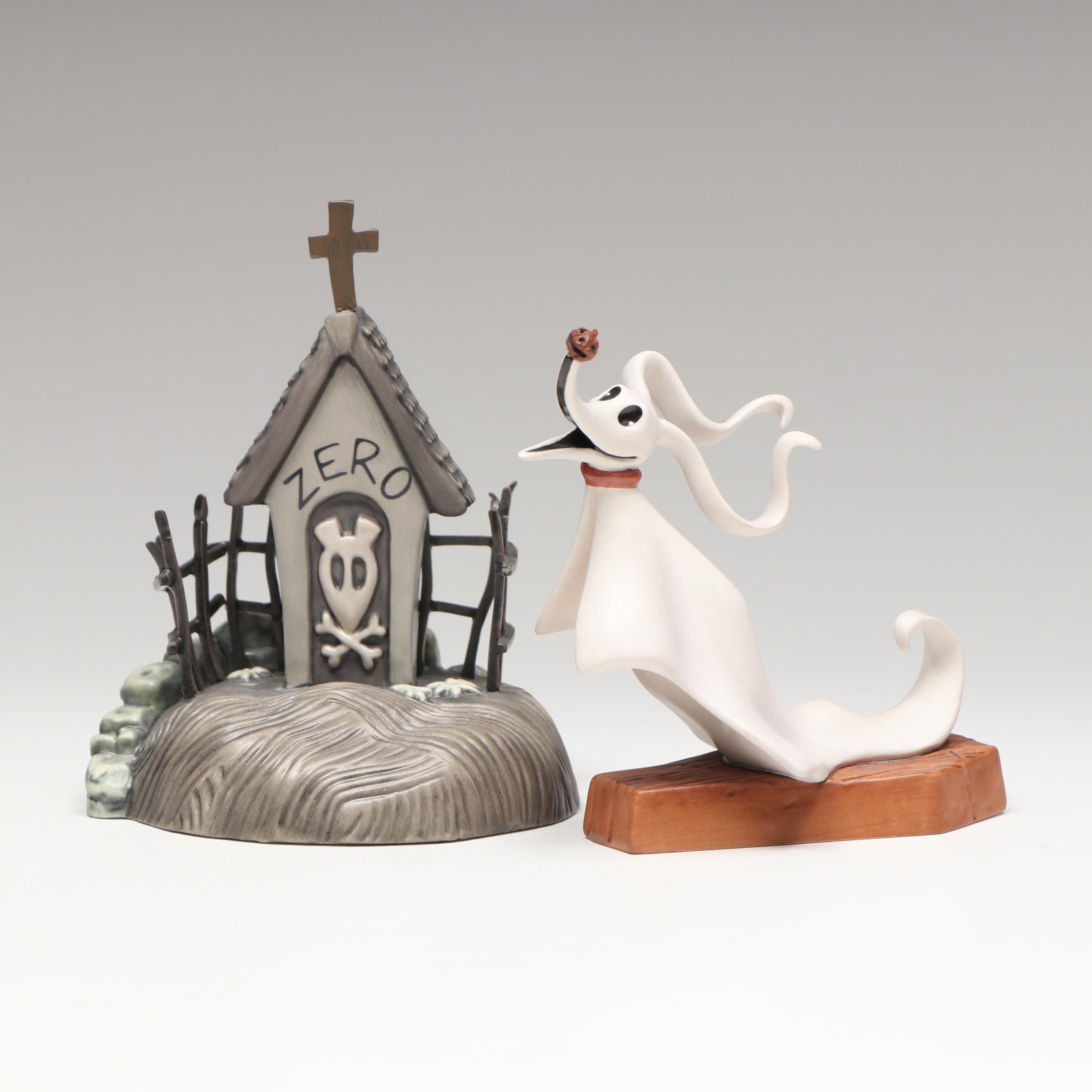 Disney "Spirited Companion" and "Zero's Doghouse" Porcelain Figurines, 2000s