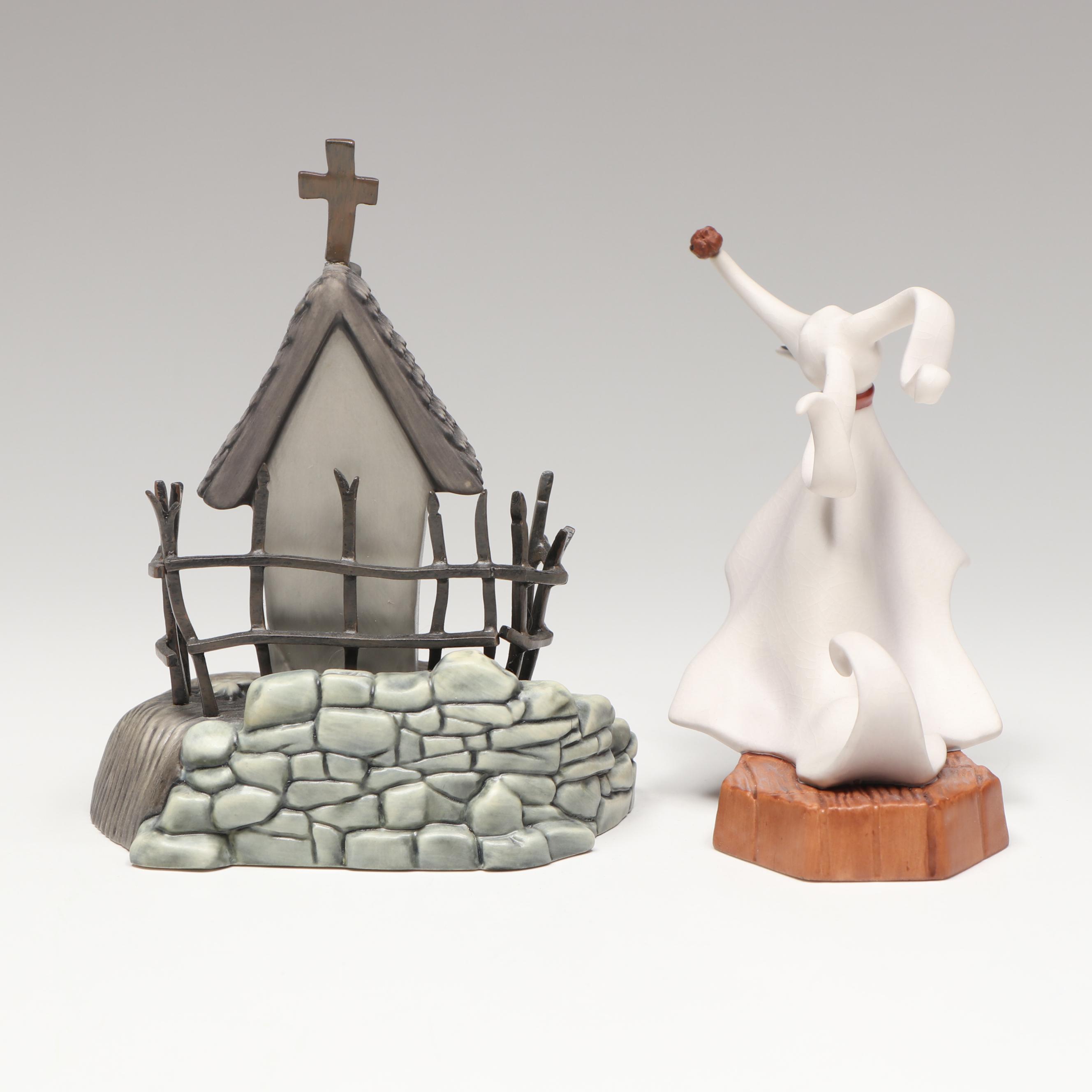Disney "Spirited Companion" and "Zero's Doghouse" Porcelain Figurines, 2000s