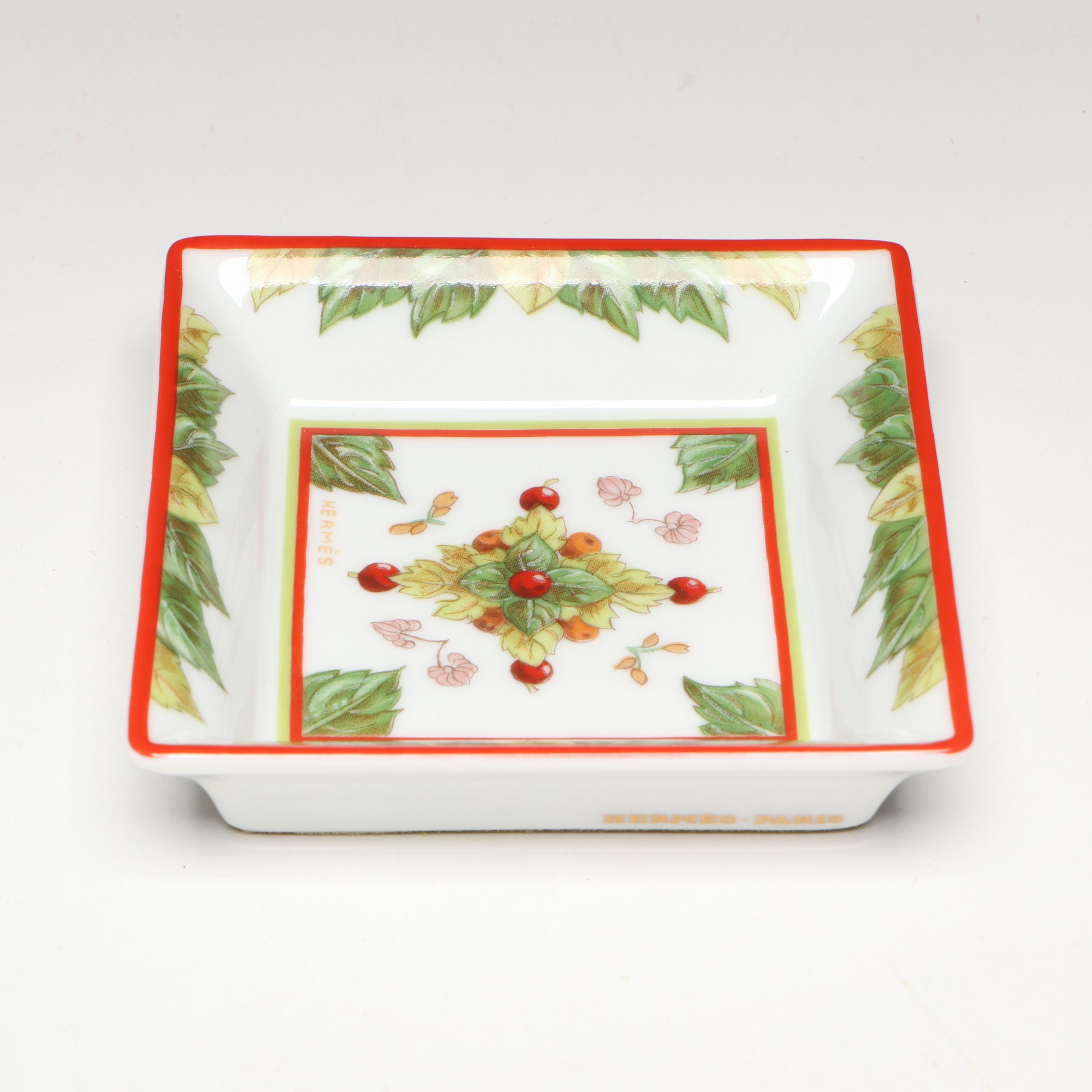 Hermès "Le Jardin de Pythagore" Small Square Porcelain Tray