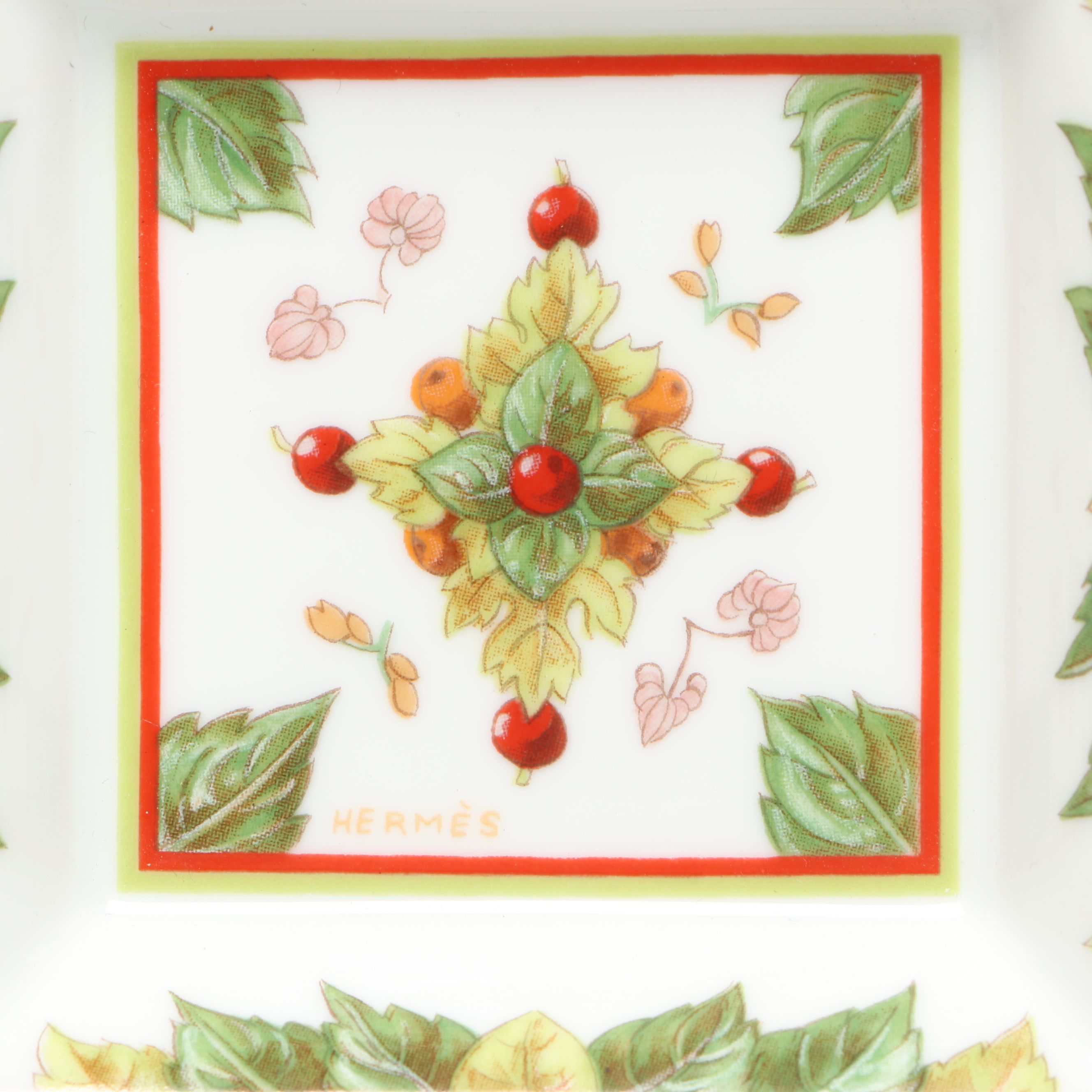Hermès "Le Jardin de Pythagore" Small Square Porcelain Tray