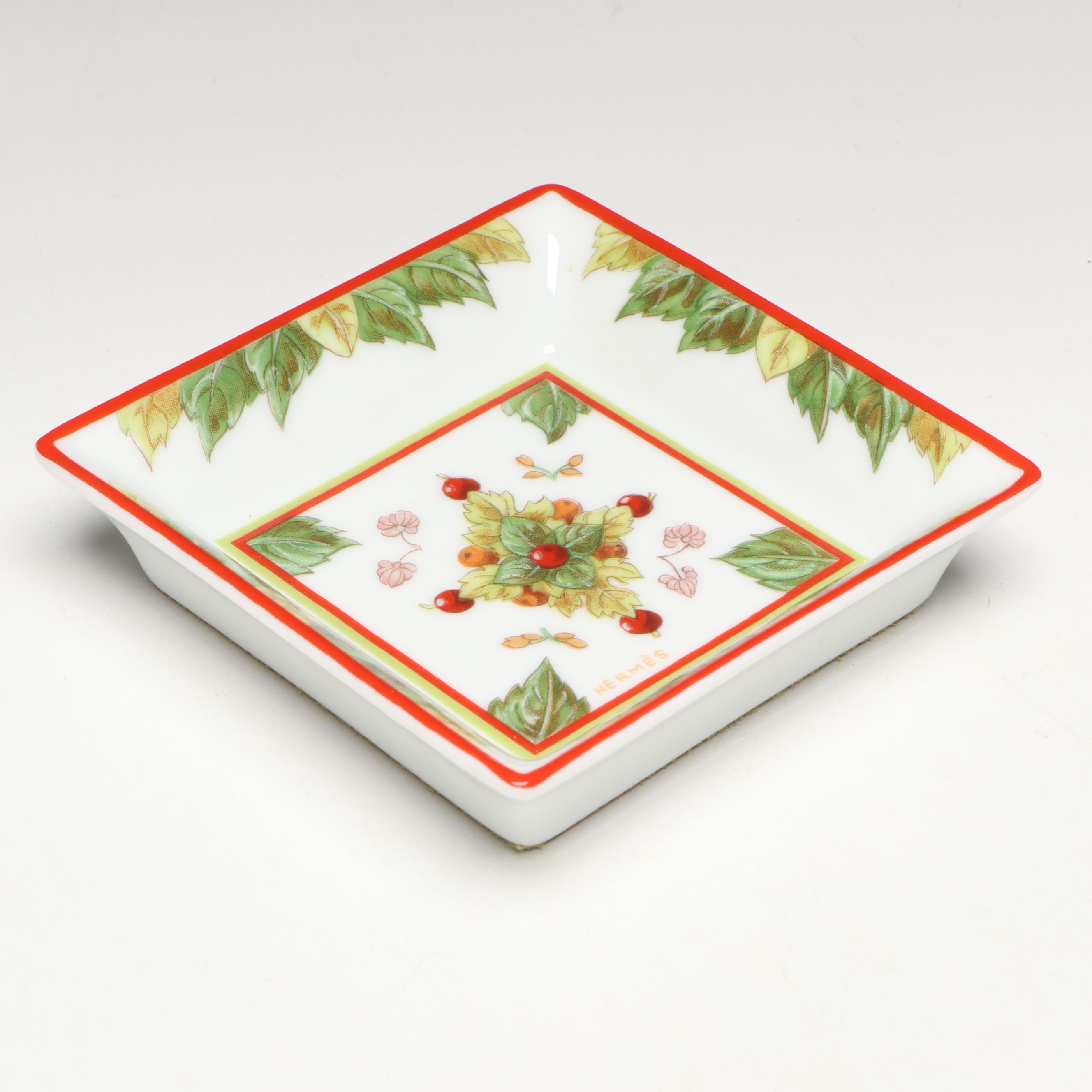 Hermès "Le Jardin de Pythagore" Small Square Porcelain Tray
