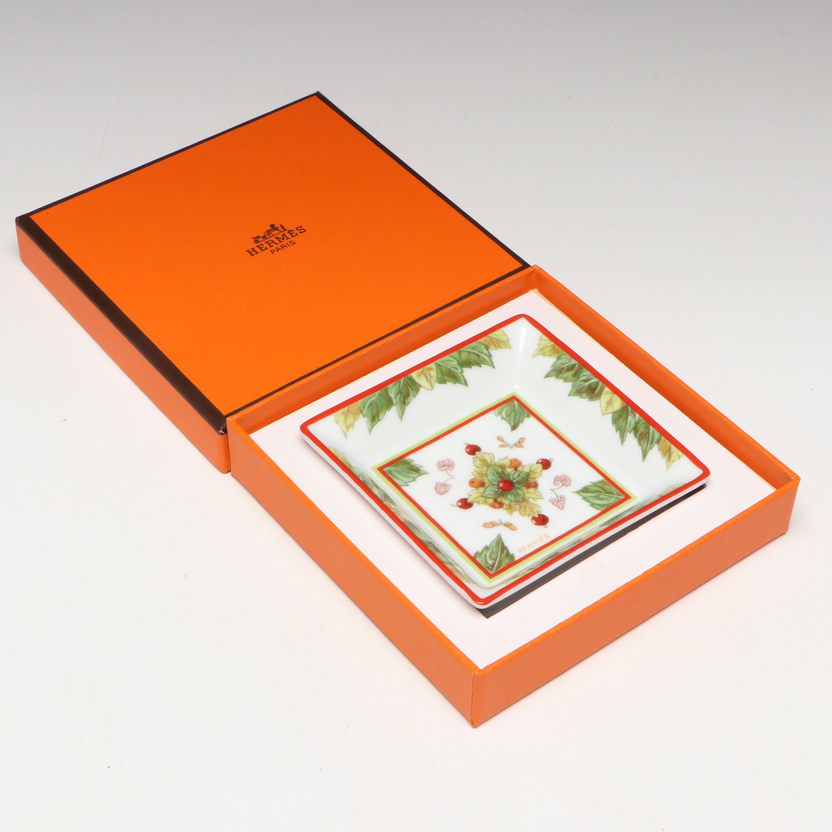Hermès "Le Jardin de Pythagore" Small Square Porcelain Tray