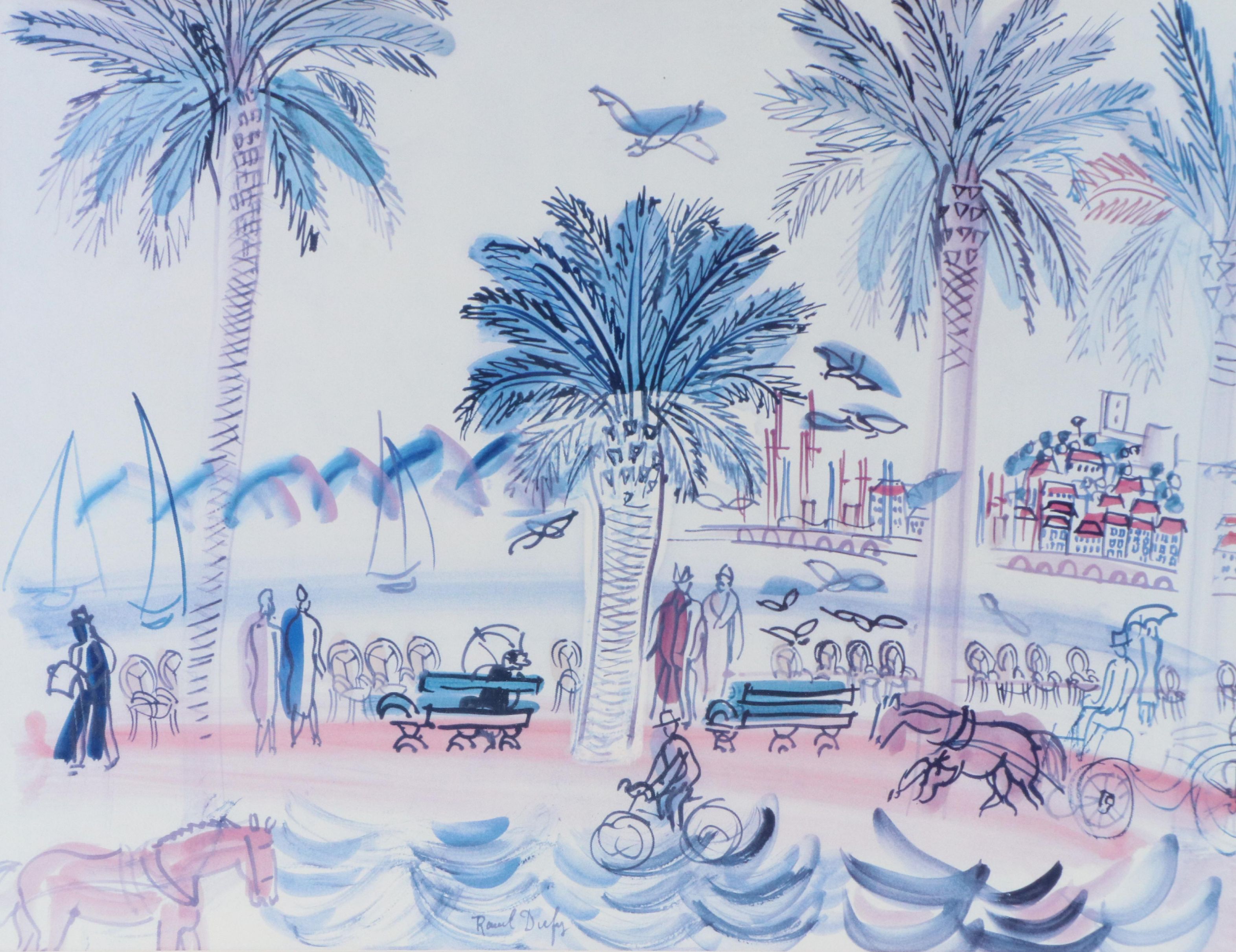 Offset Lithograph of Raoul Dufy "View of Le Suquet, Cannes," Late 20th Century