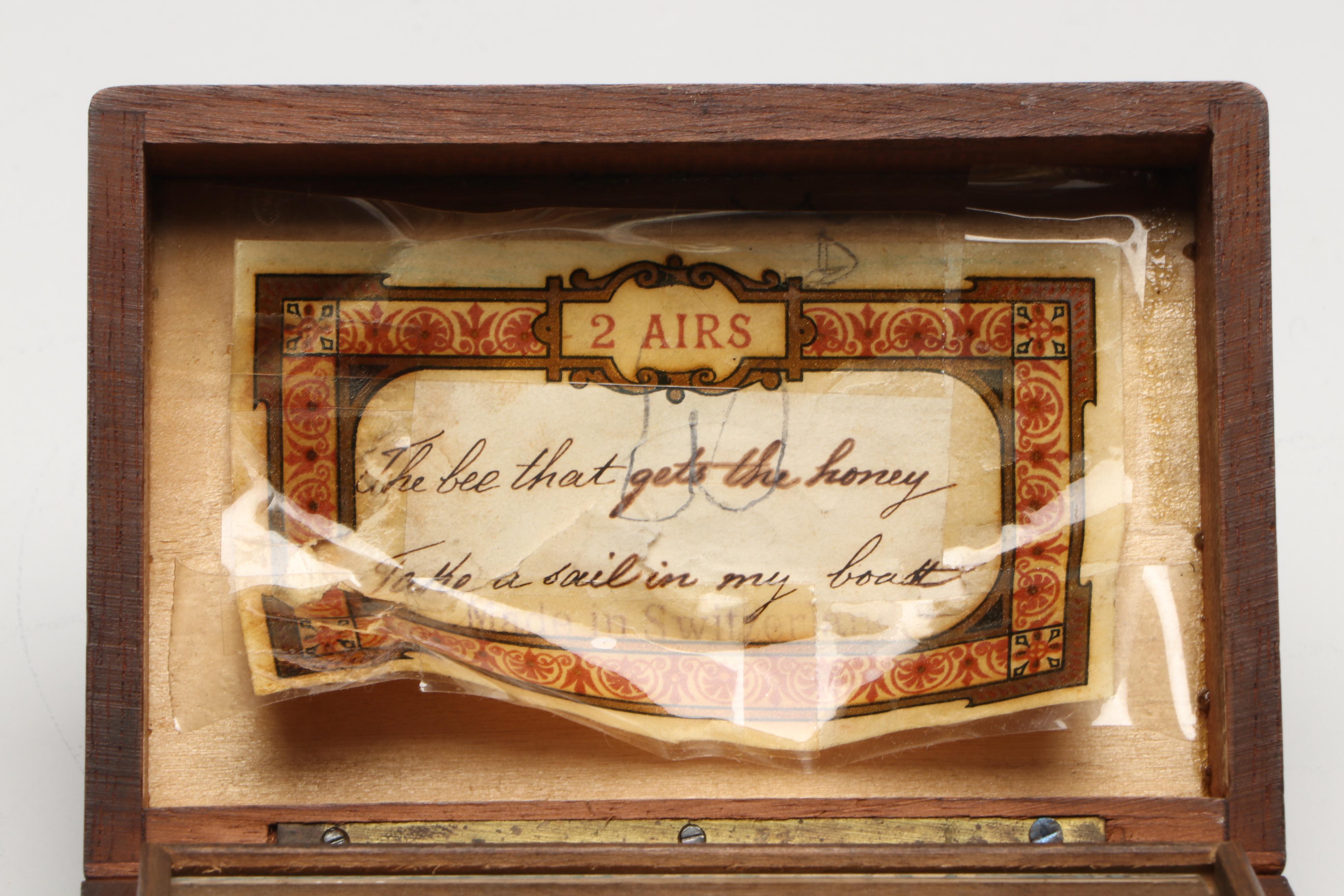 Decoupage Drawing Tool Storage and Cat Music Box, Late 19th/ Early 20th Century