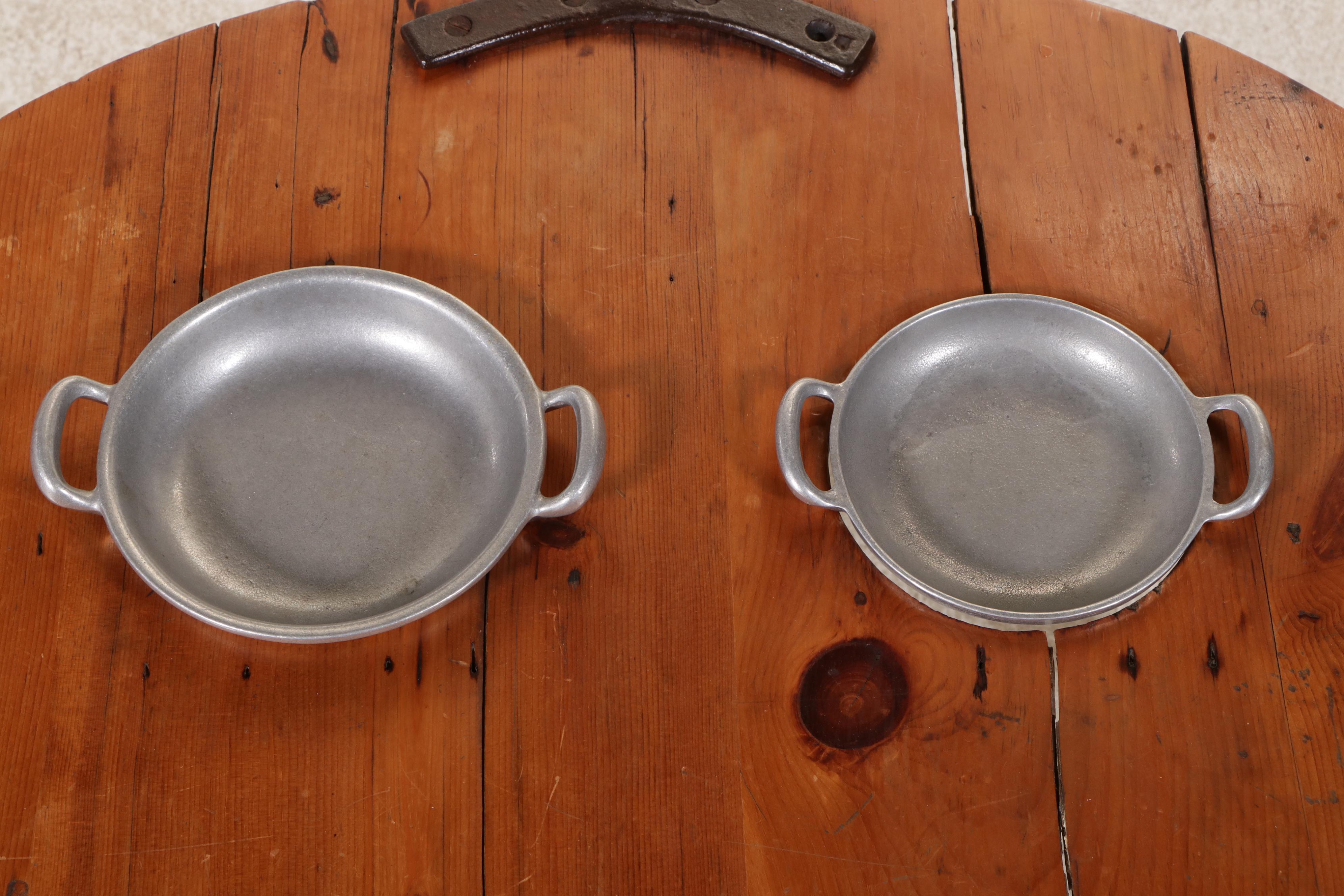Rustic Wooden Coffee Table with Inset Bowls