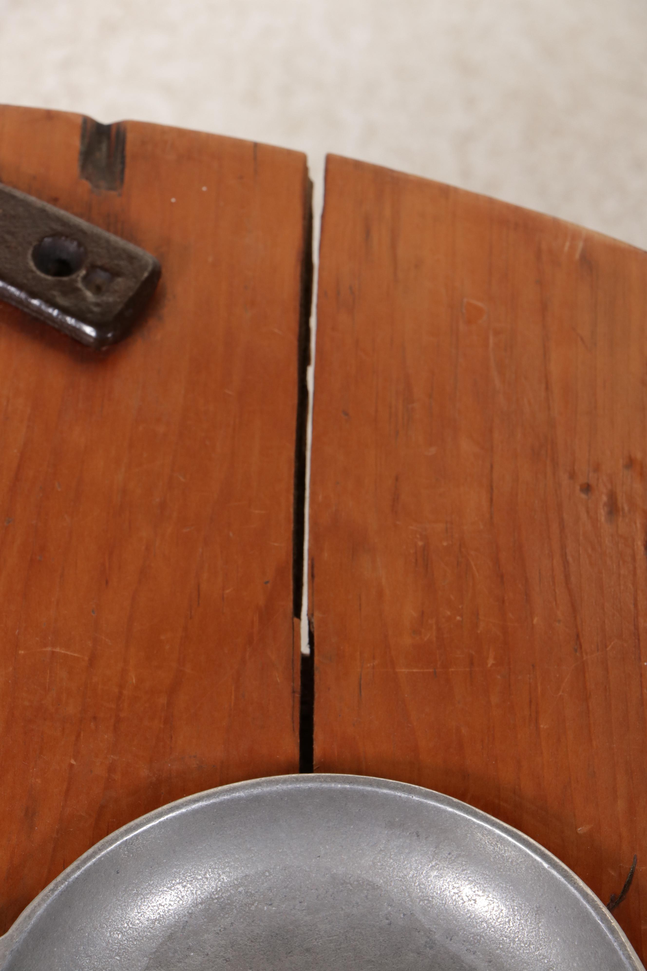 Rustic Wooden Coffee Table with Inset Bowls