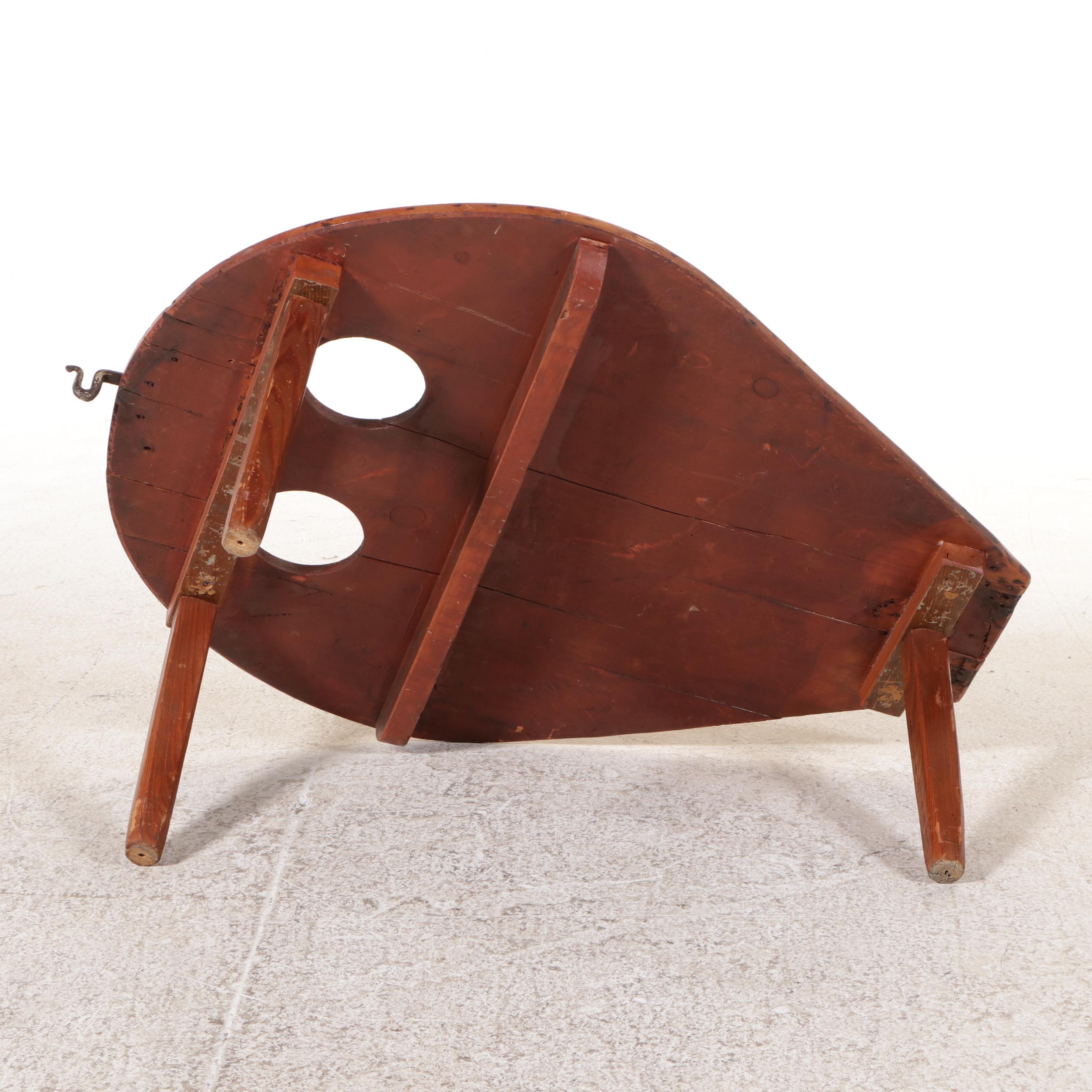 Rustic Wooden Coffee Table with Inset Bowls