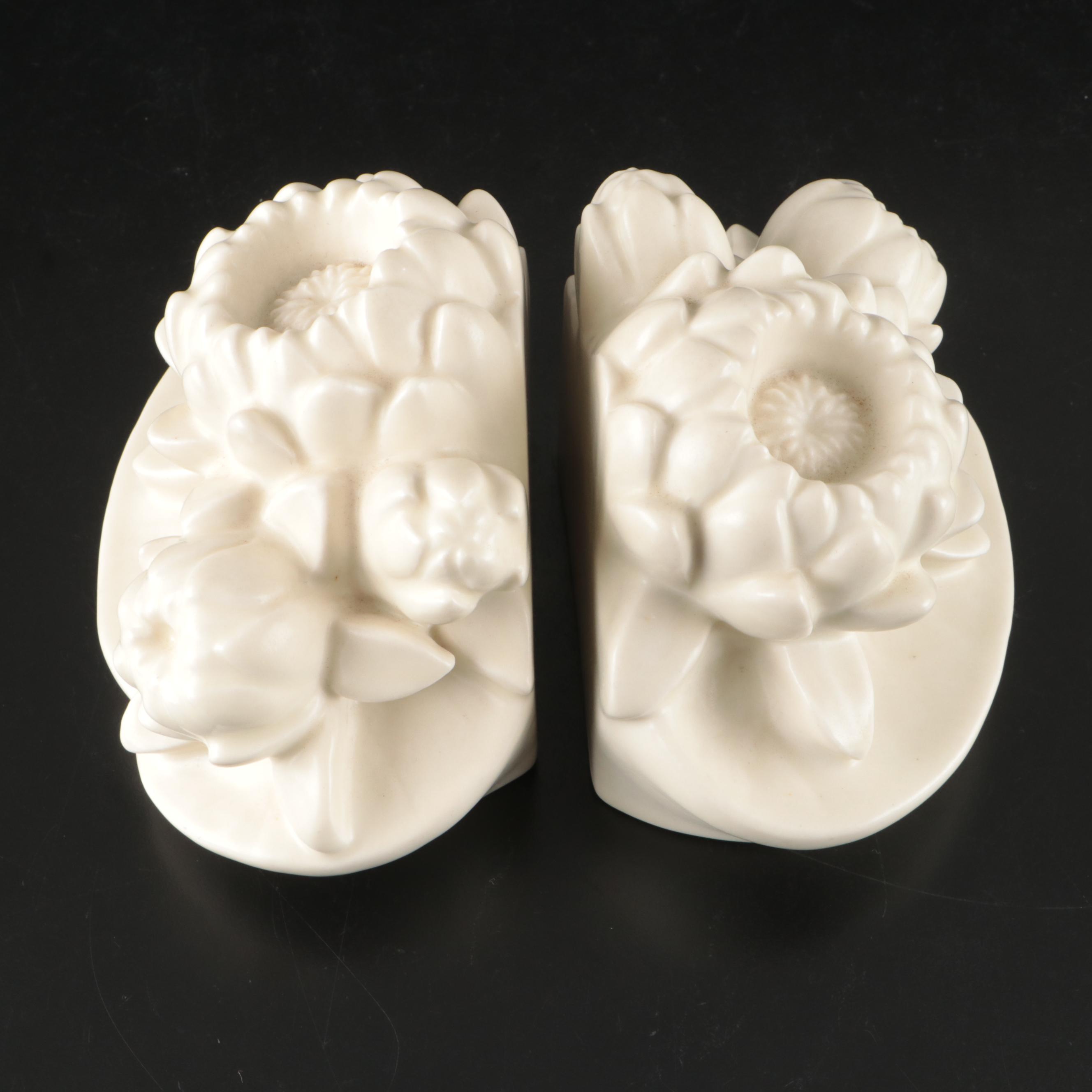 Rookwood Lotus Ceramic Bookends, 1942