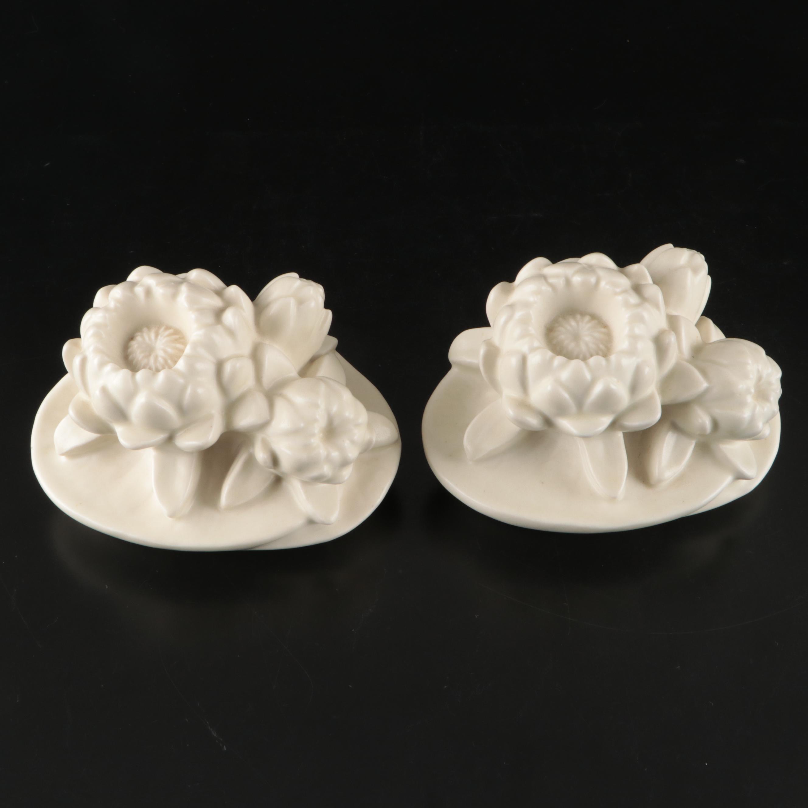 Rookwood Lotus Ceramic Bookends, 1942