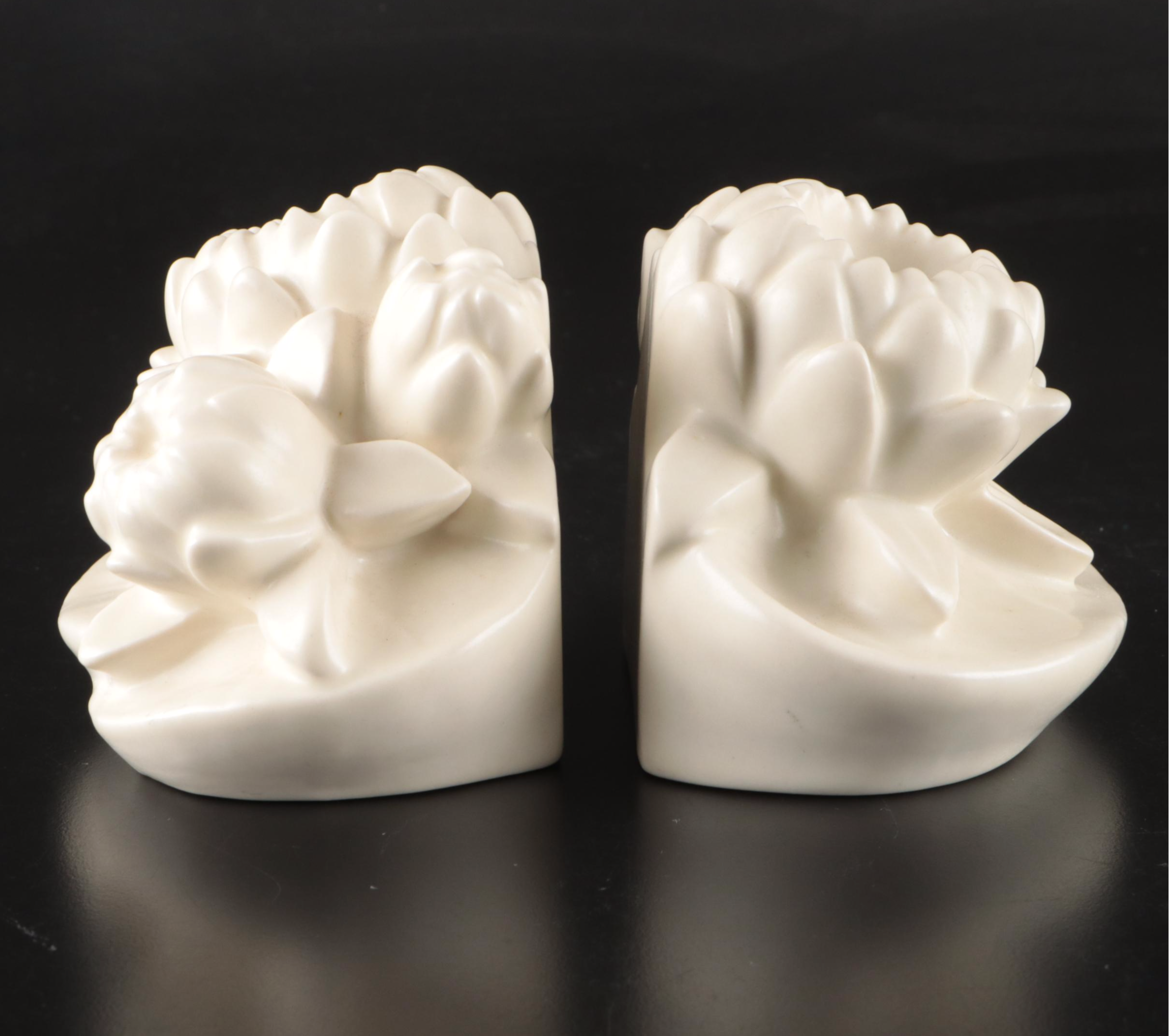 Rookwood Lotus Ceramic Bookends, 1942