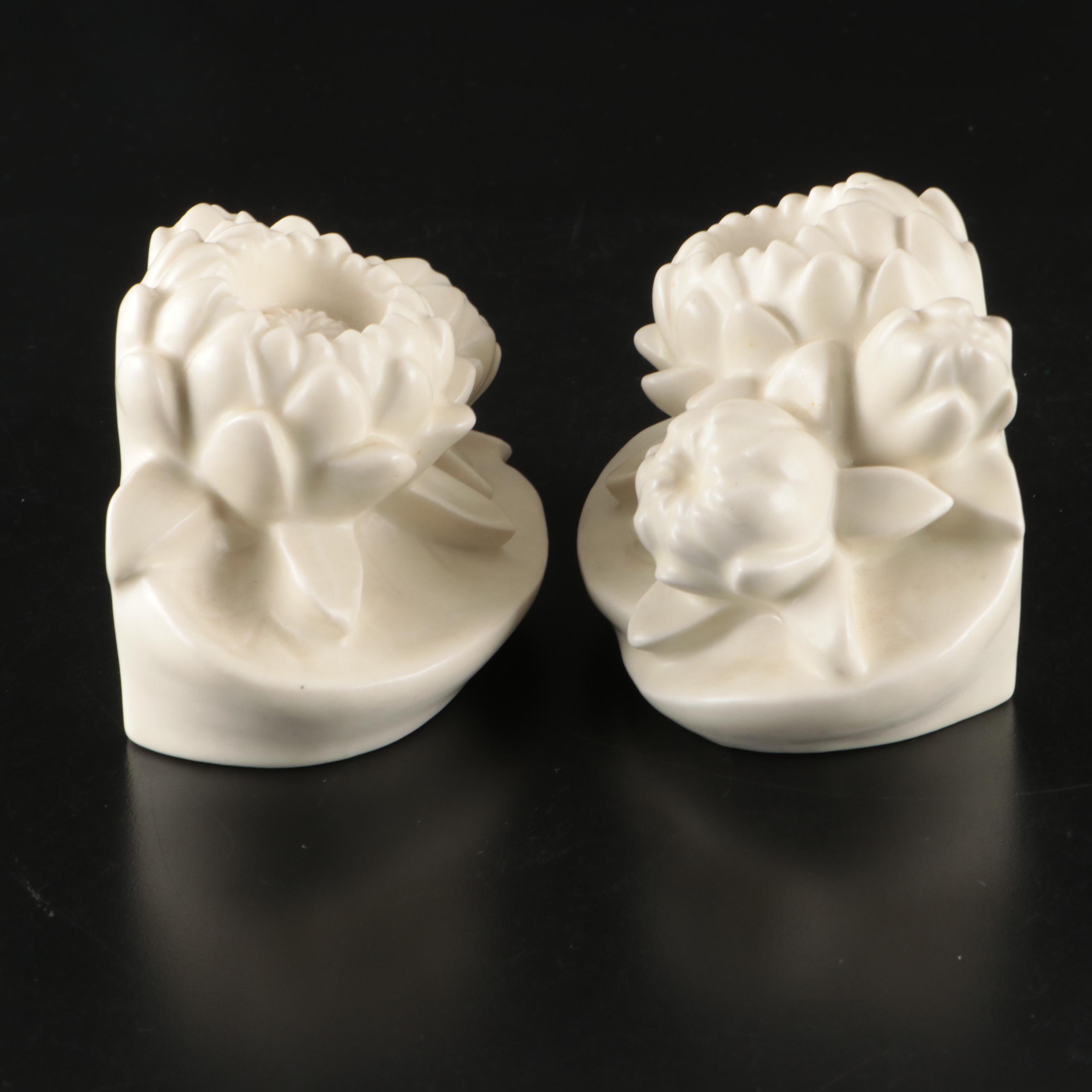 Rookwood Lotus Ceramic Bookends, 1942