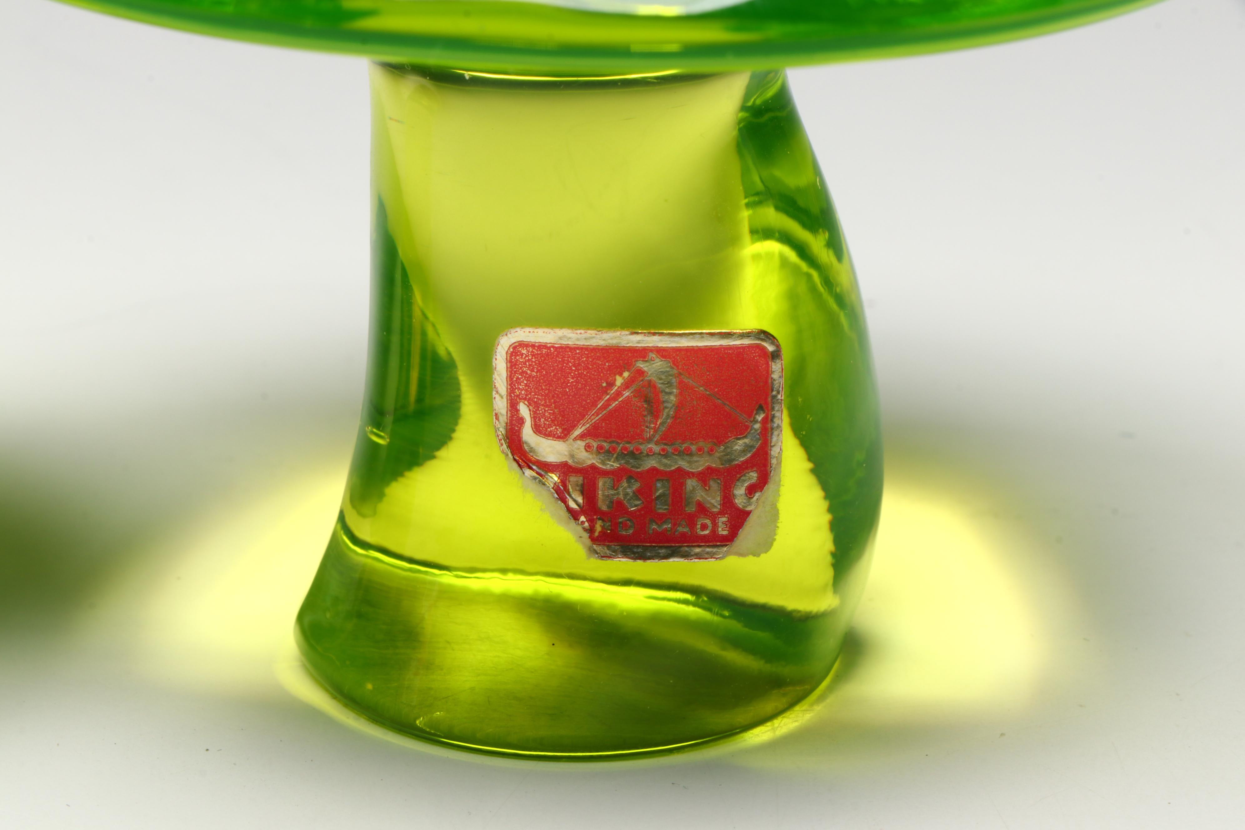 French Charles X Opaline Vase with Applied Coiled Snake and Vaseline Mushrooms