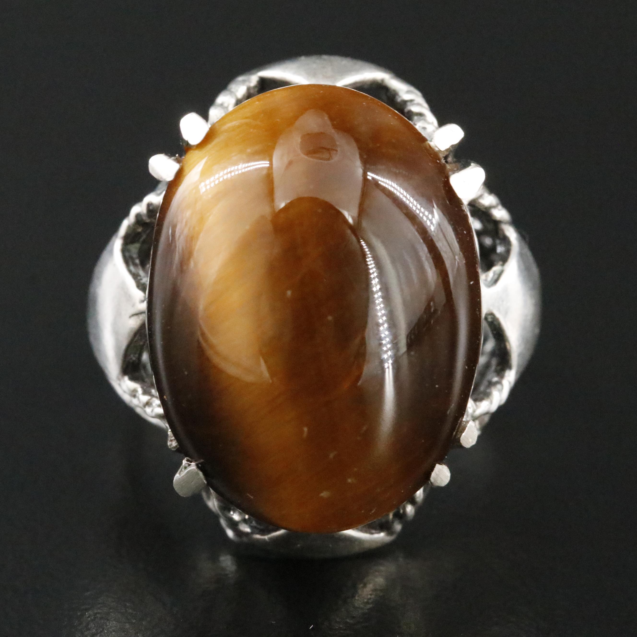 950 Silver Tiger's Eye Ring