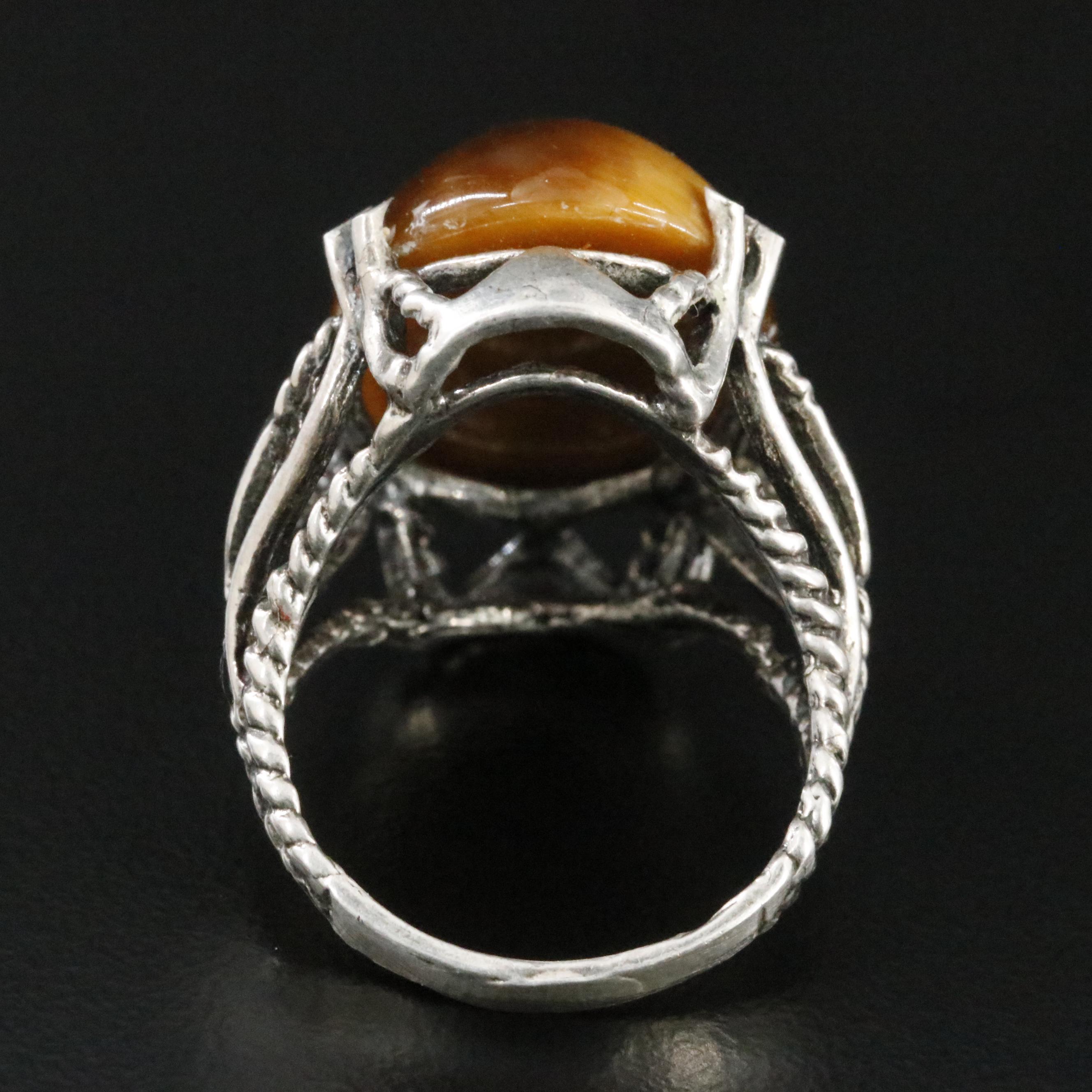 950 Silver Tiger's Eye Ring