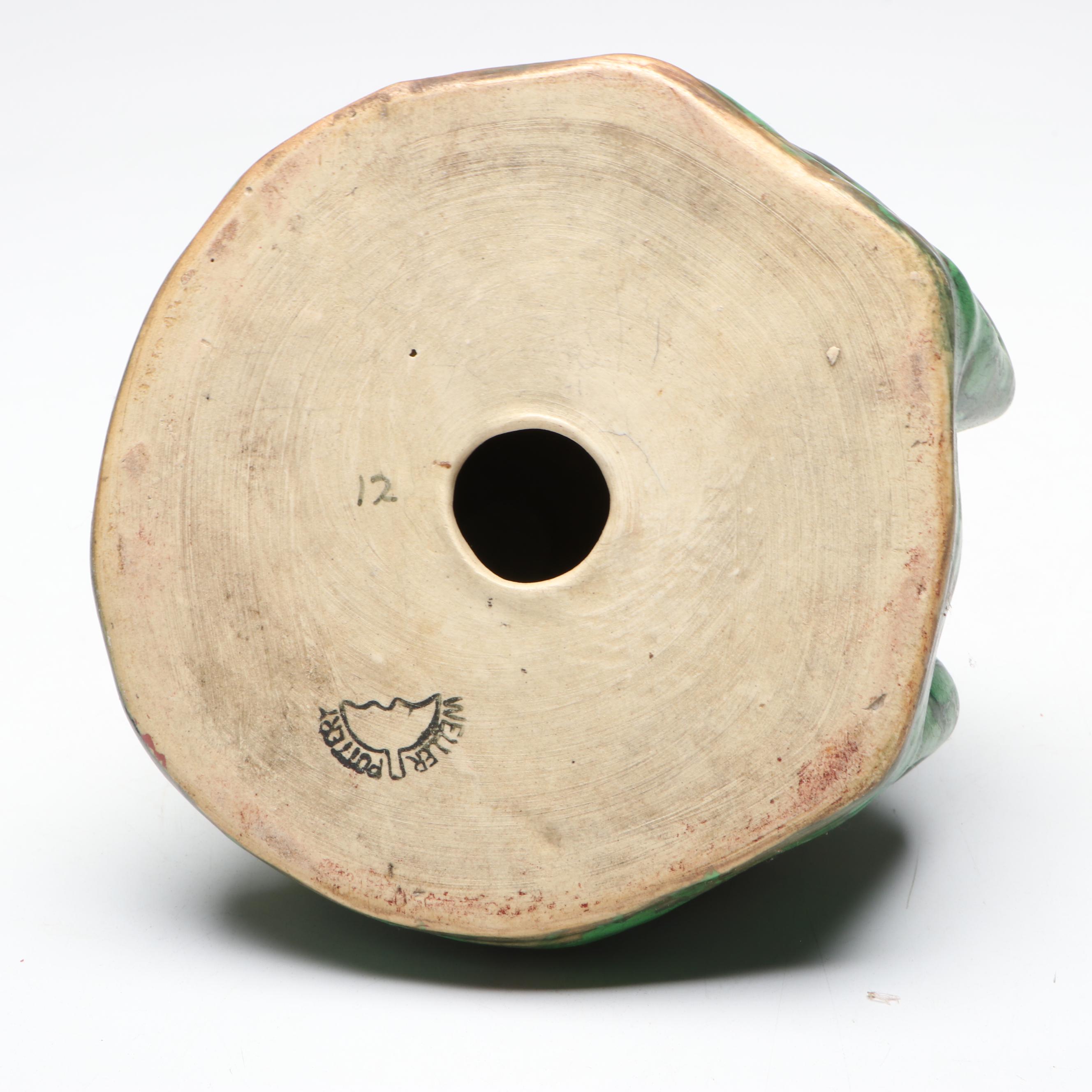 Rudolph Lorber for Weller Pottery Coppertone Garden Frog Figurine, 1920s–1930s