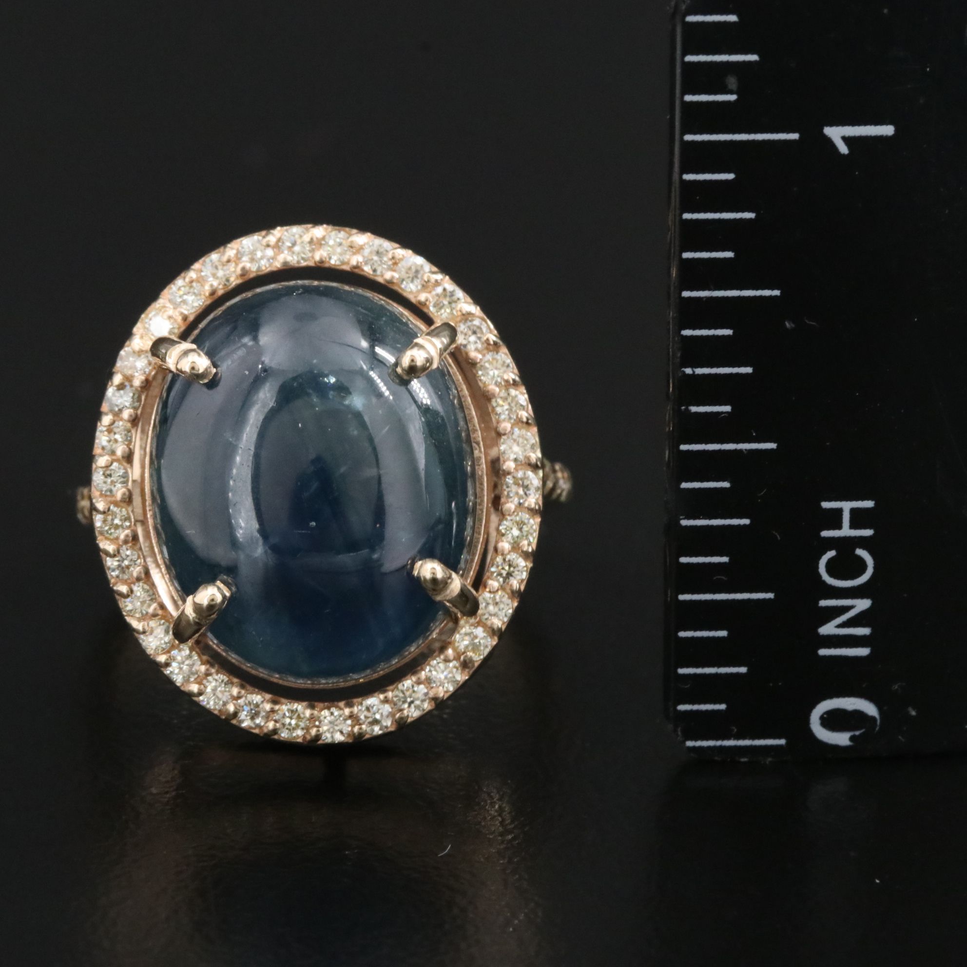 14K 16.40 CT Sapphire and Diamond Ring with GIA Report