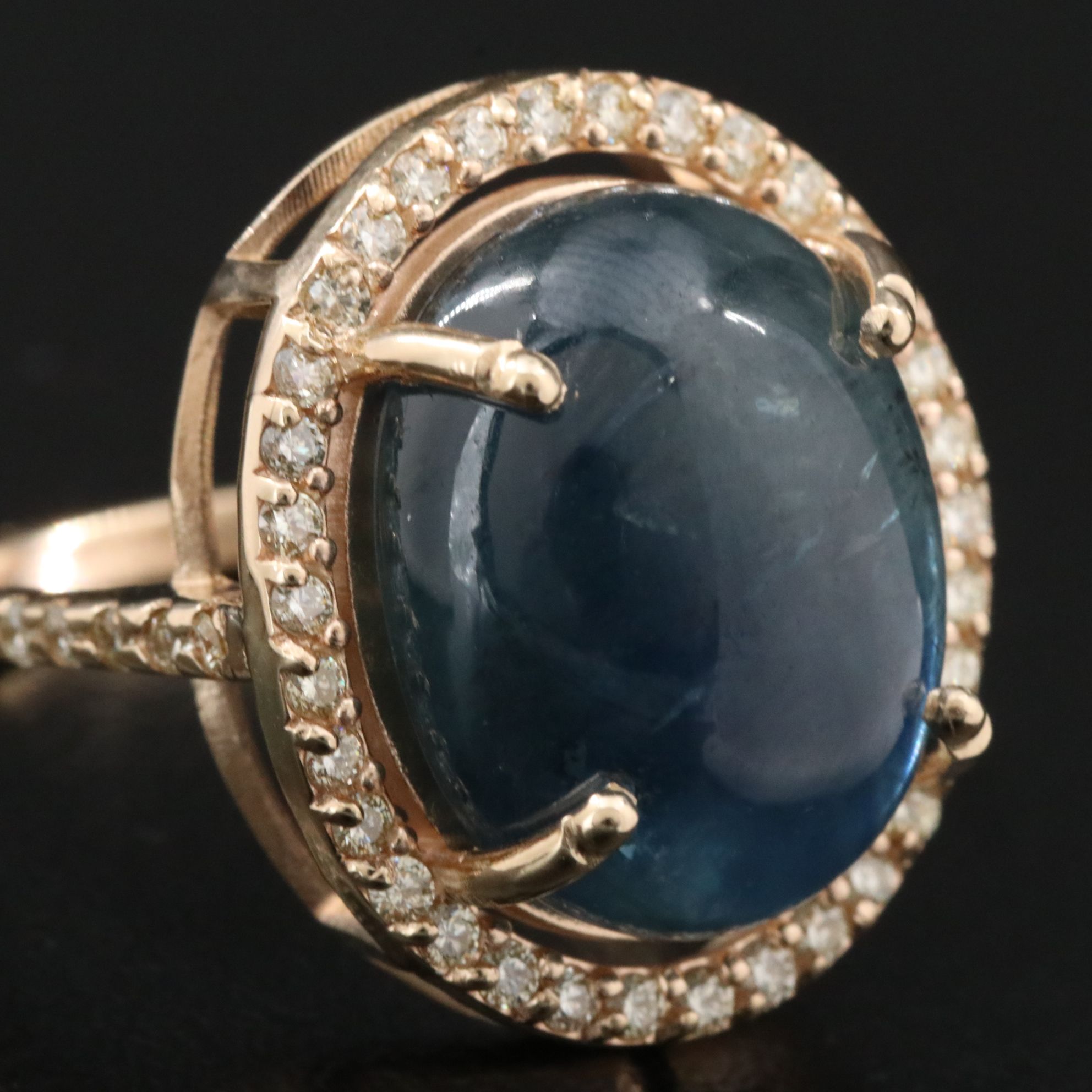 14K 16.40 CT Sapphire and Diamond Ring with GIA Report