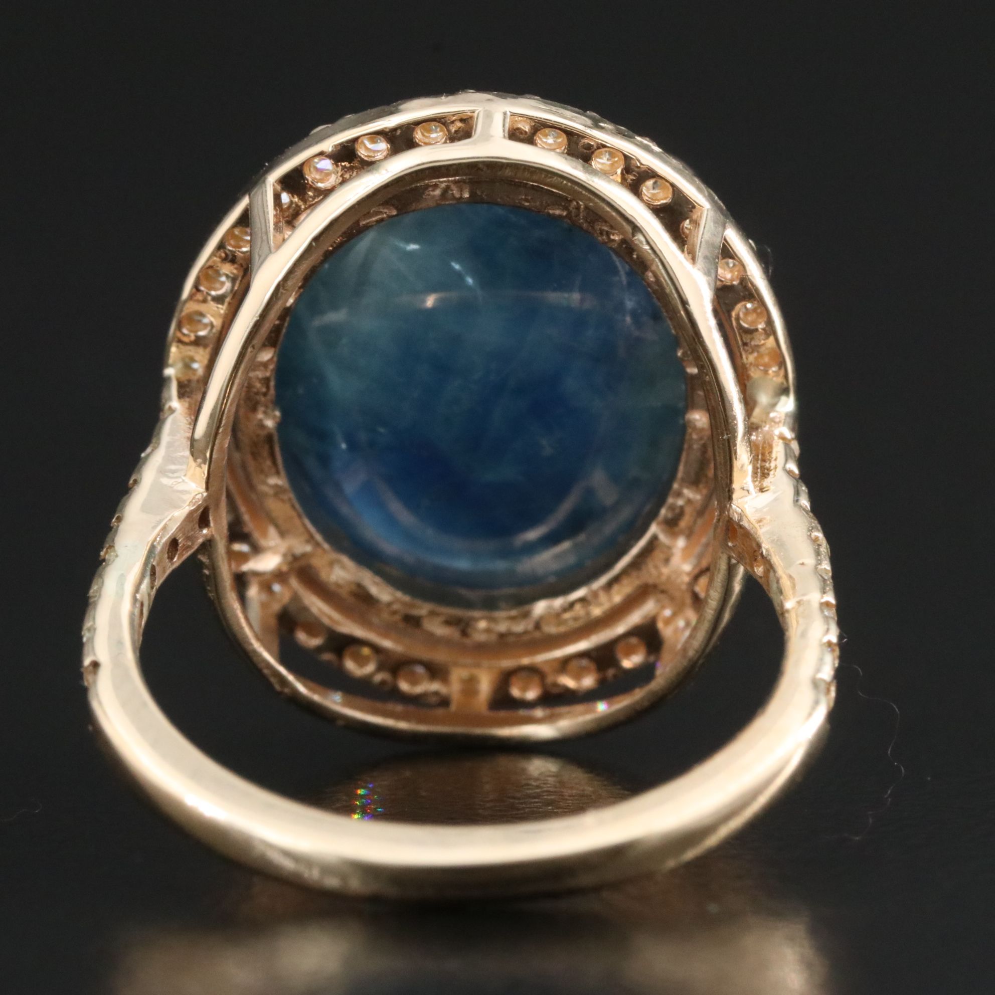 14K 16.40 CT Sapphire and Diamond Ring with GIA Report