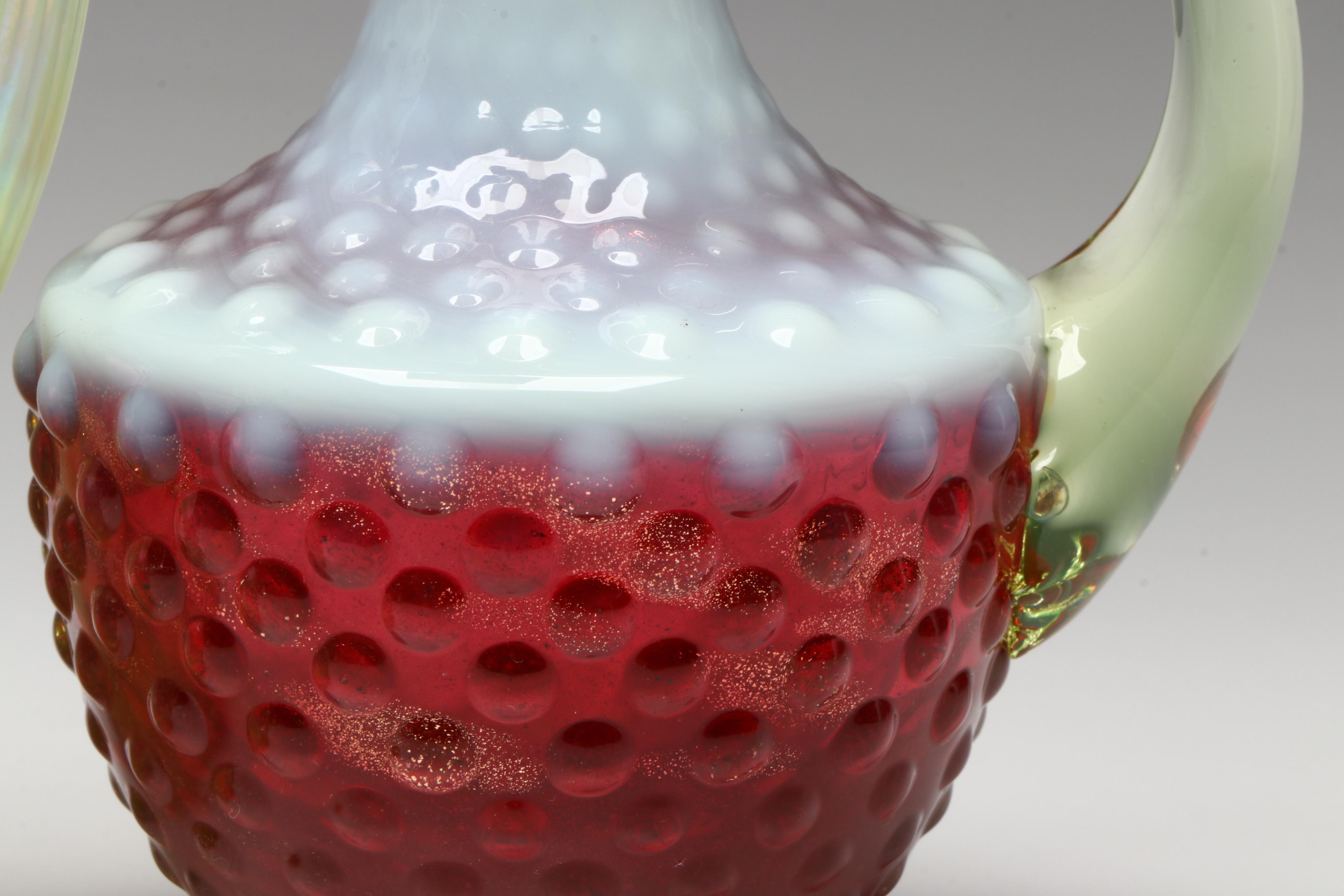 Fenton "Lily Trail" Topaz Uranium Glass with Other Victorian Style Cruets