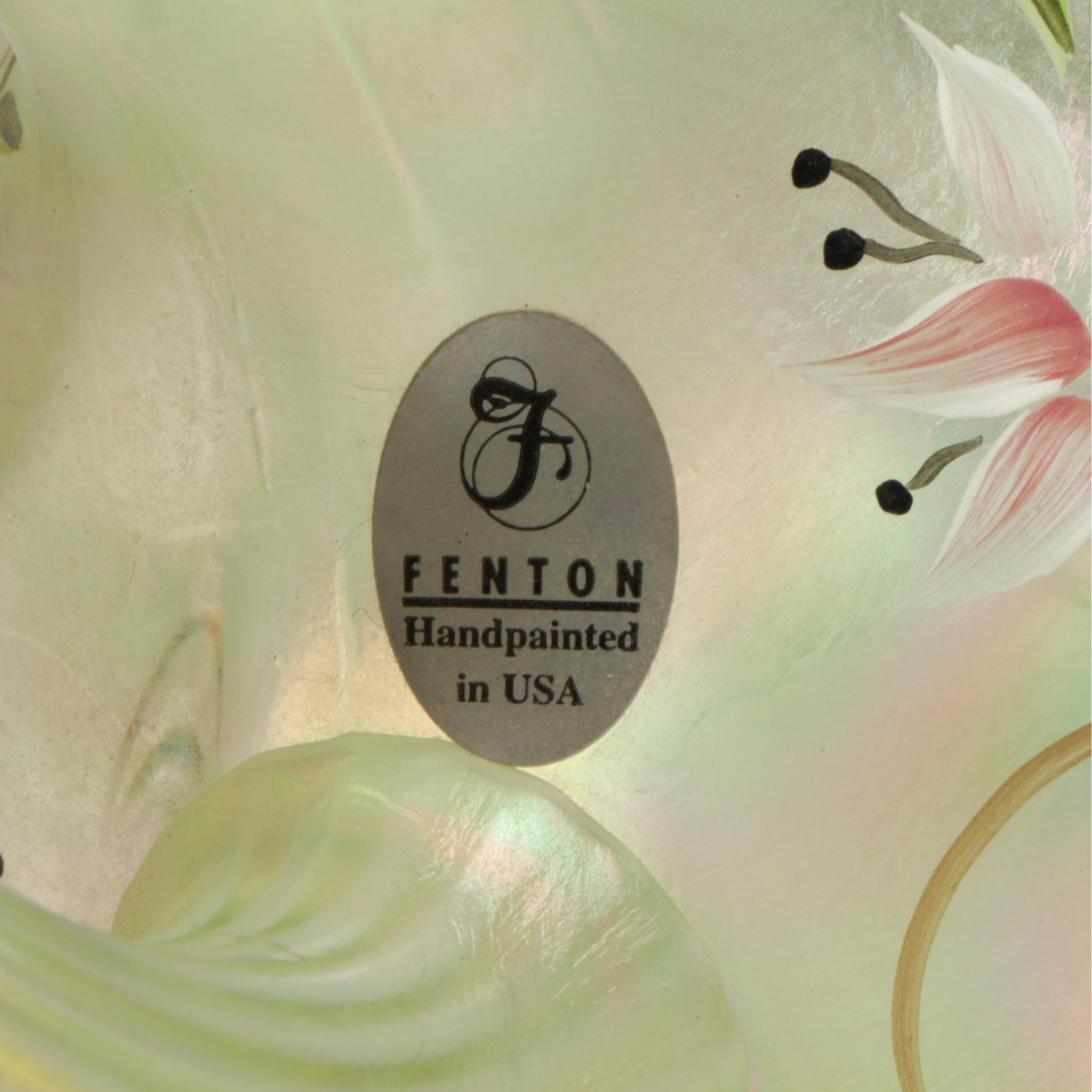 Fenton "Lily Trail" Topaz Uranium Glass with Other Victorian Style Cruets