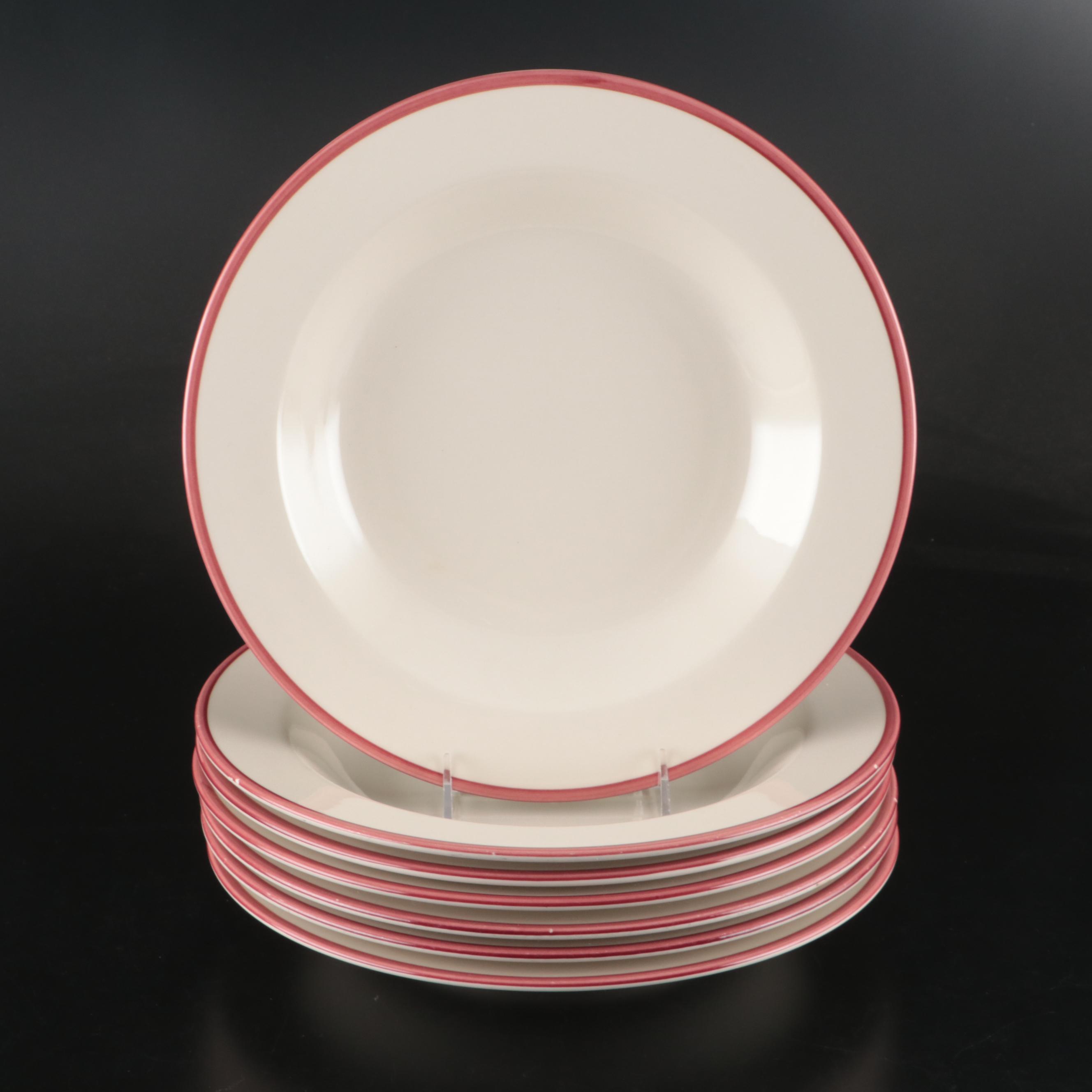 Homer Laughlin Large Red Rimmed Bowls