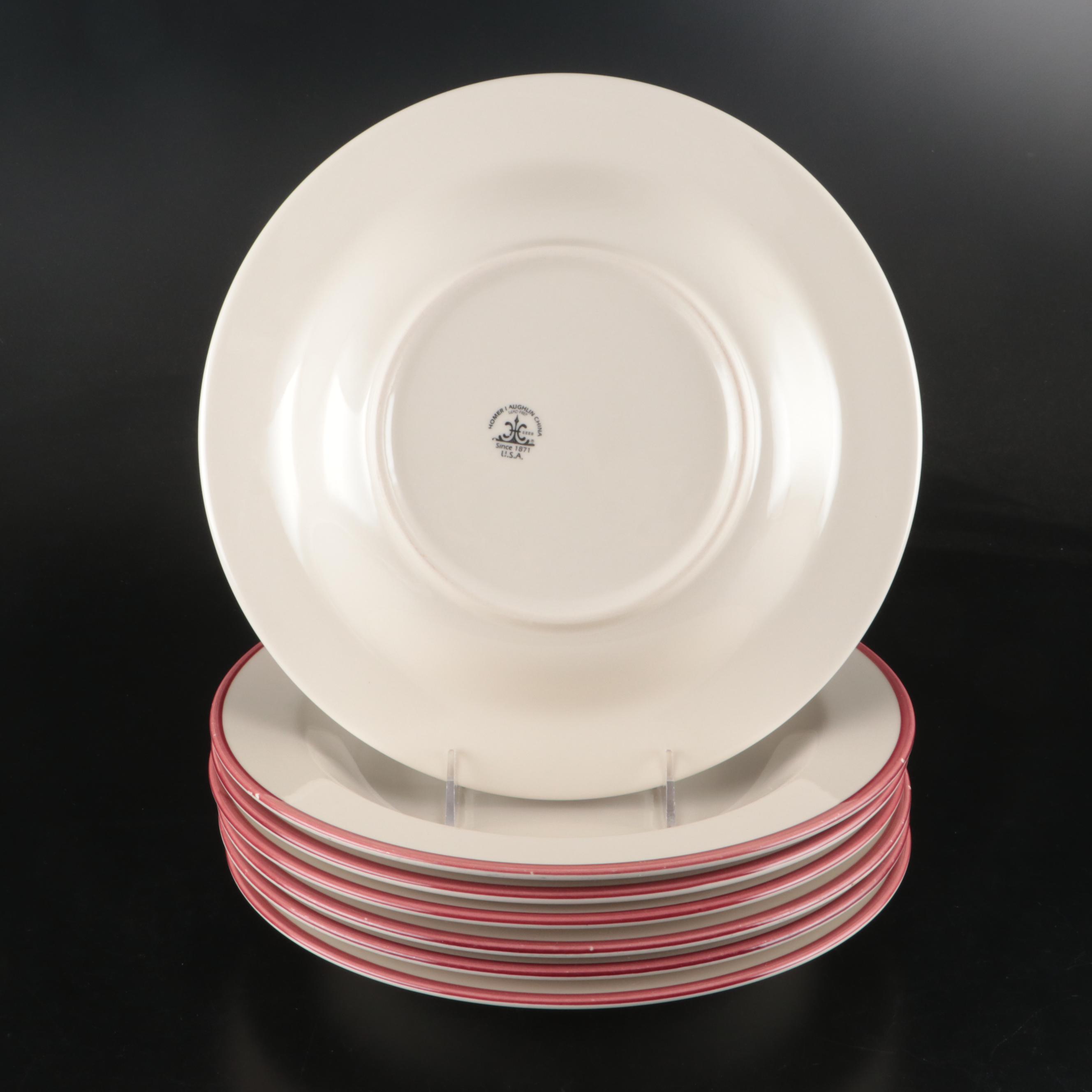 Homer Laughlin Large Red Rimmed Bowls