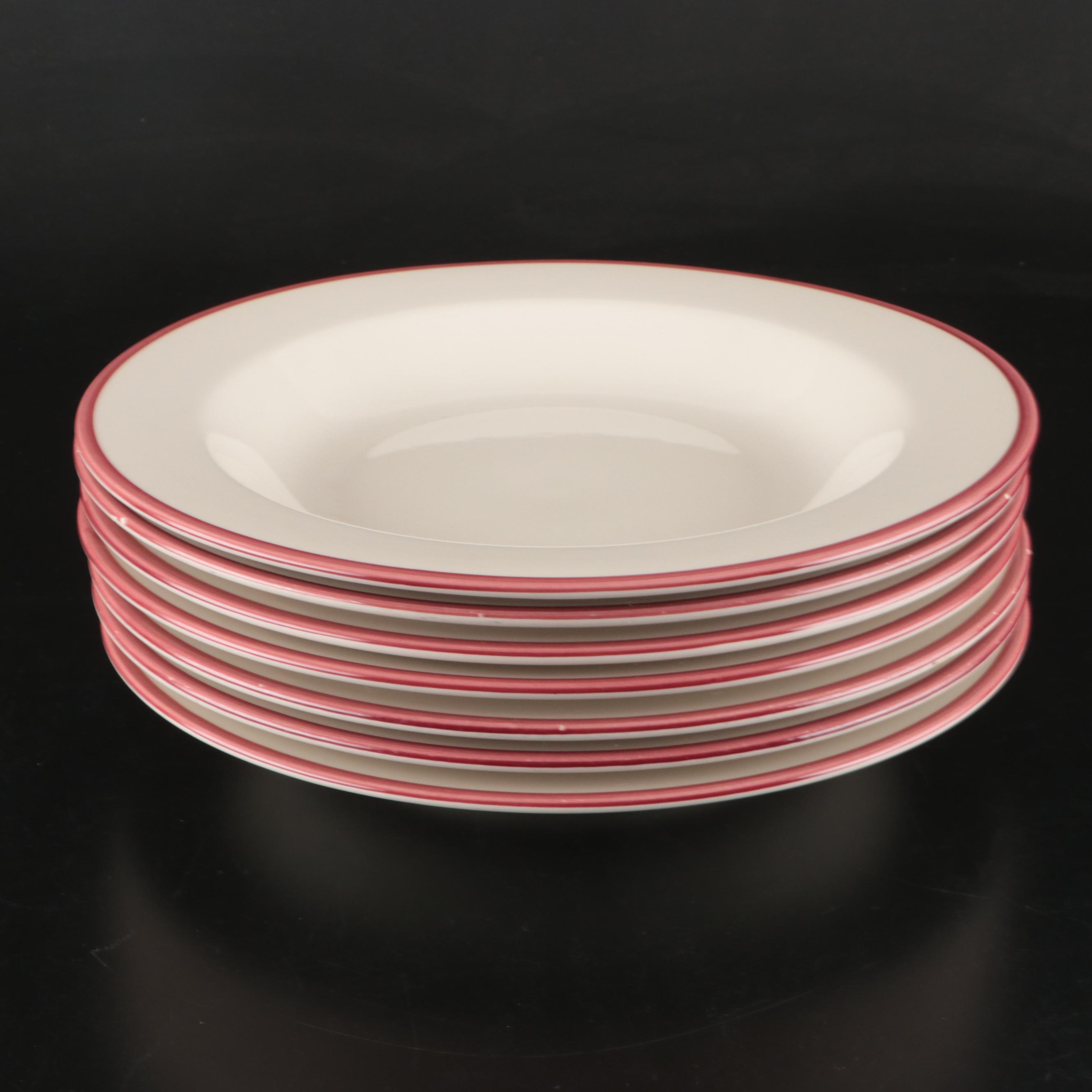 Homer Laughlin Large Red Rimmed Bowls