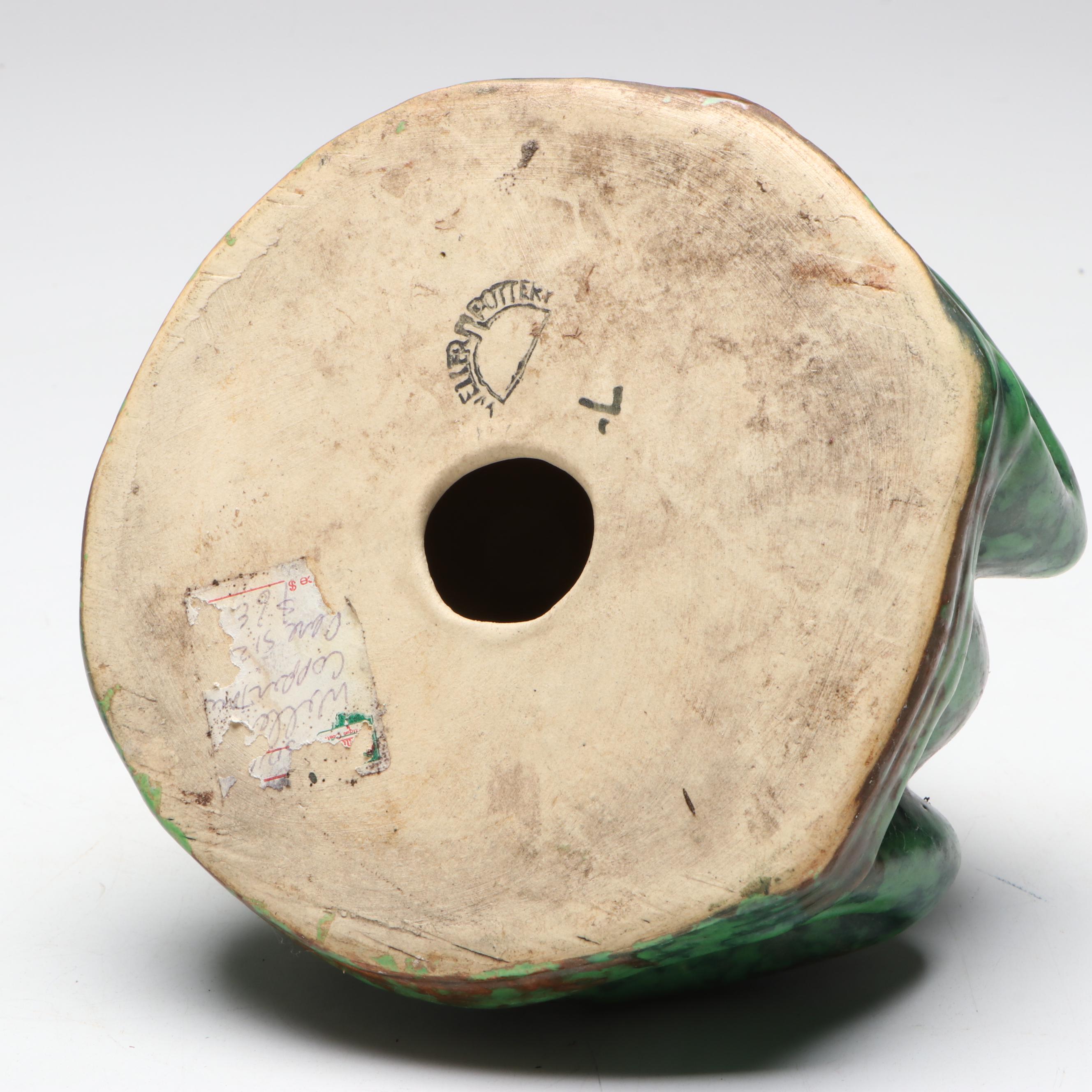 Rudolph Lorber for Weller Pottery Coppertone Frog Figurine, Early 20th Century