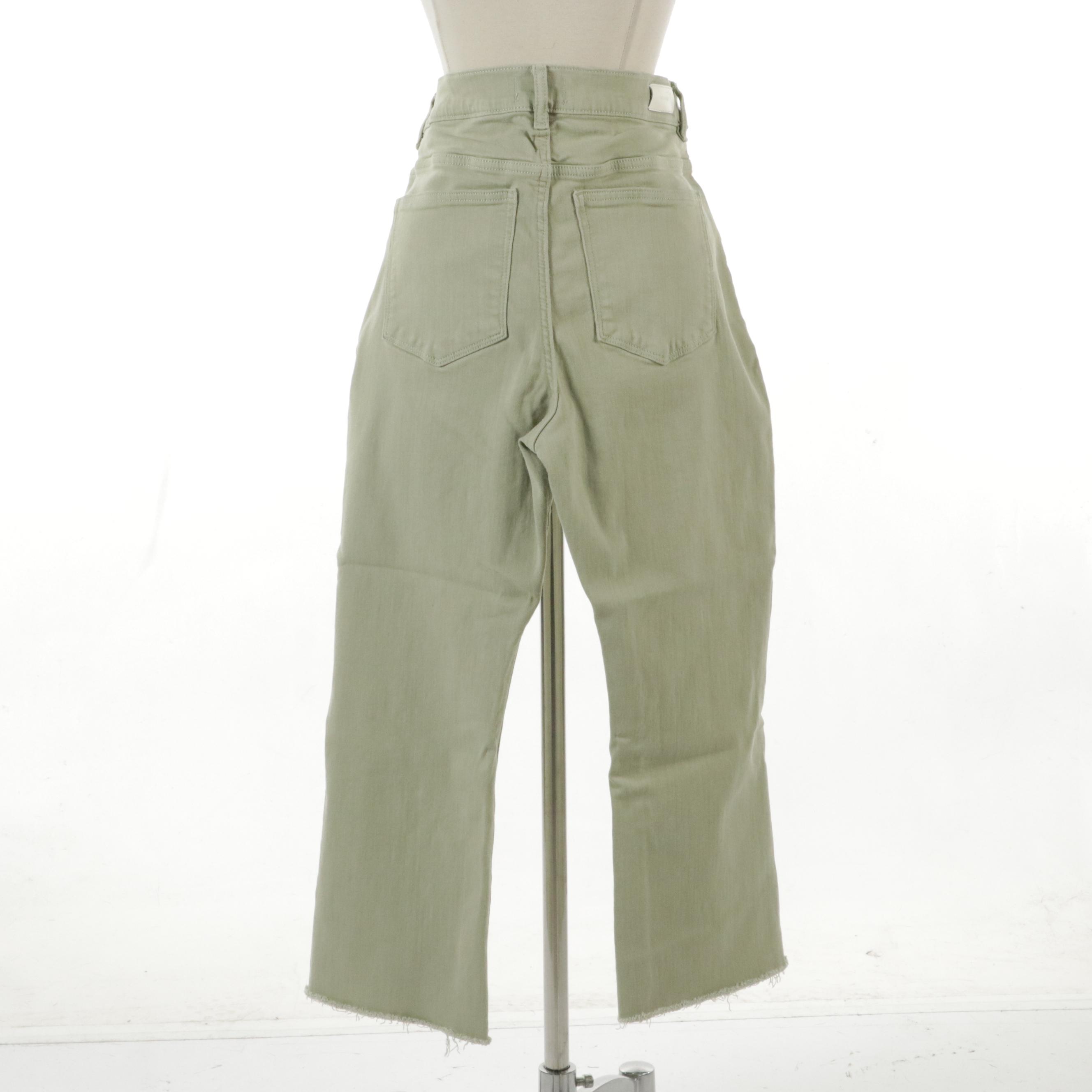 DL1961 Bridget Boot Jeans in Dried Sage with Raw Hem
