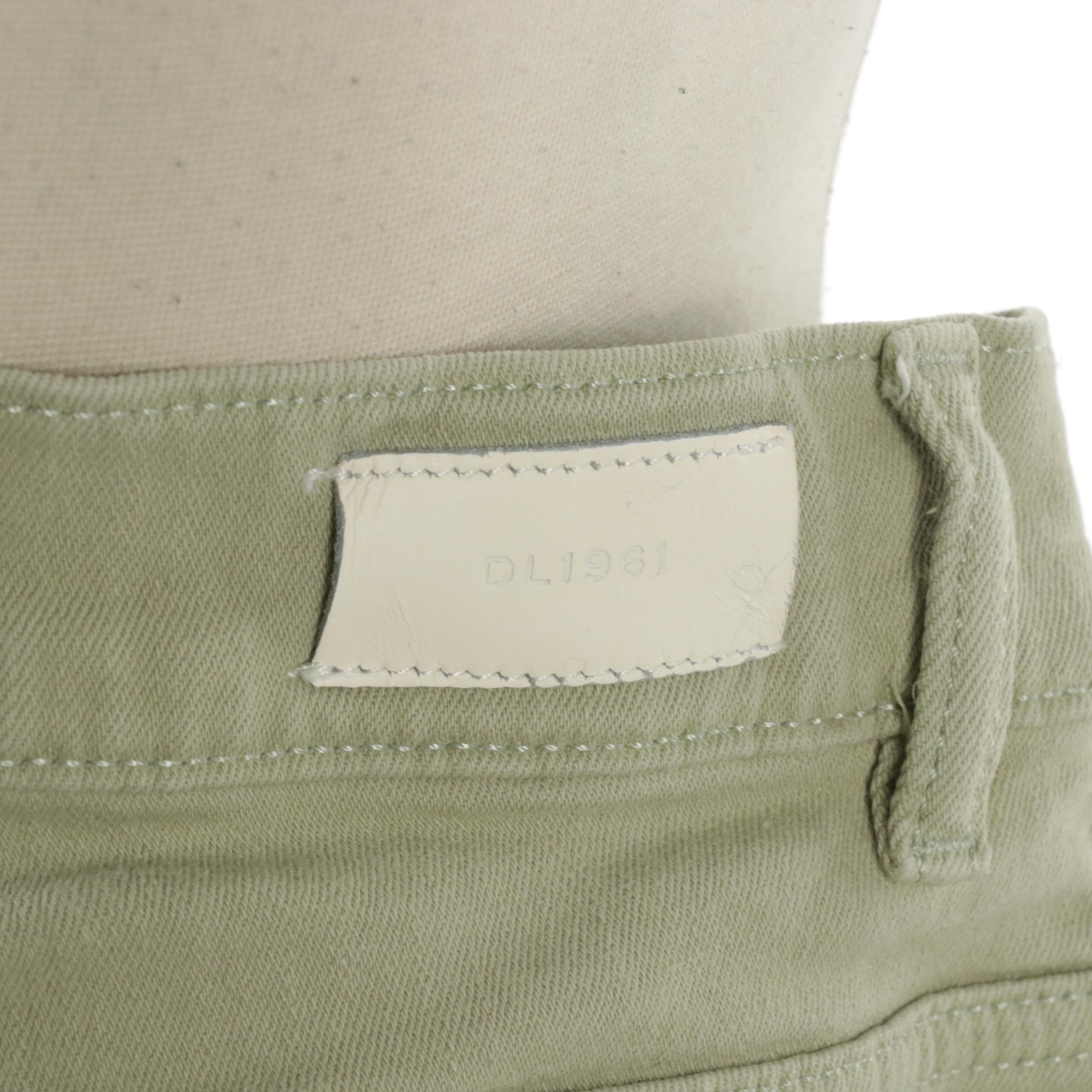 DL1961 Bridget Boot Jeans in Dried Sage with Raw Hem