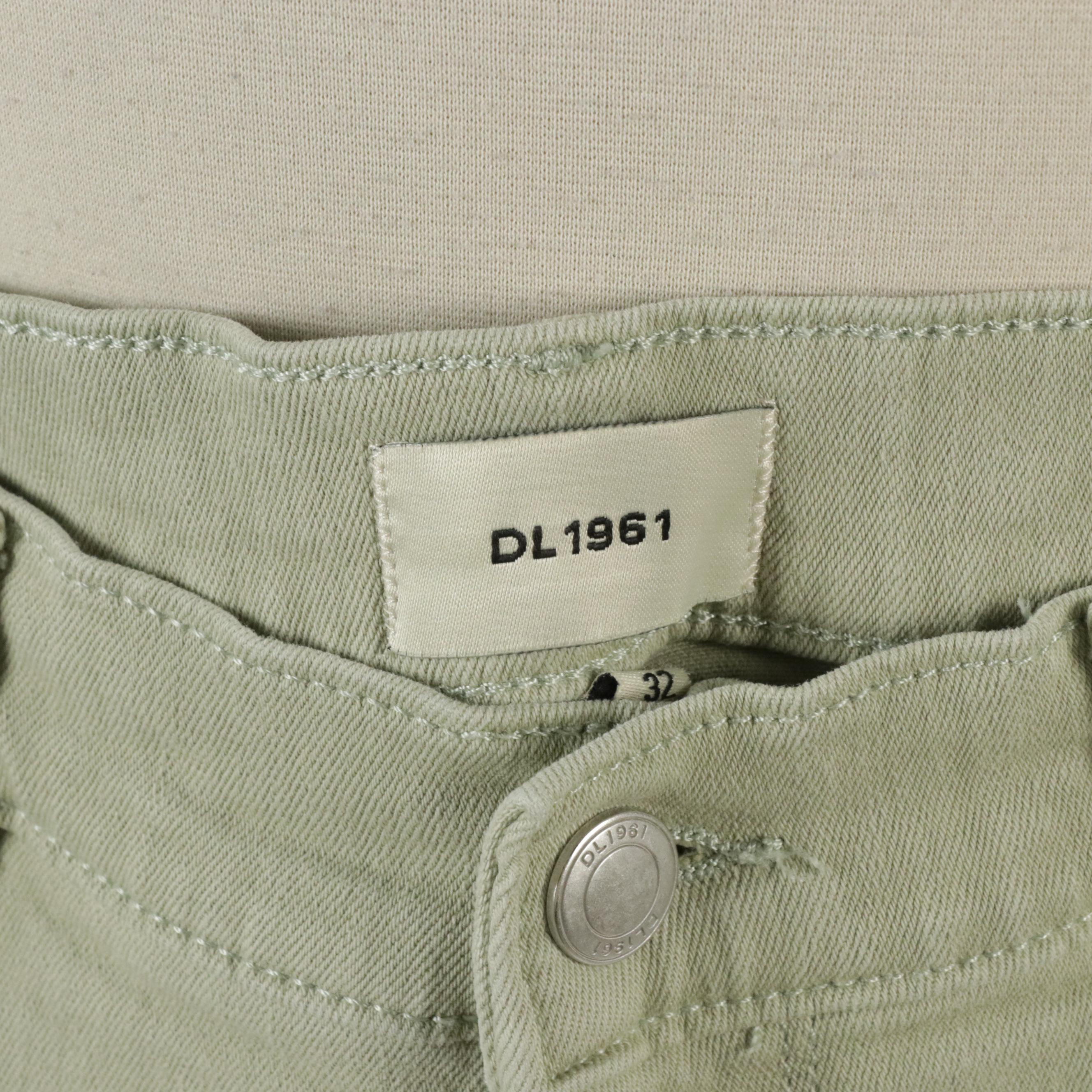 DL1961 Bridget Boot Jeans in Dried Sage with Raw Hem