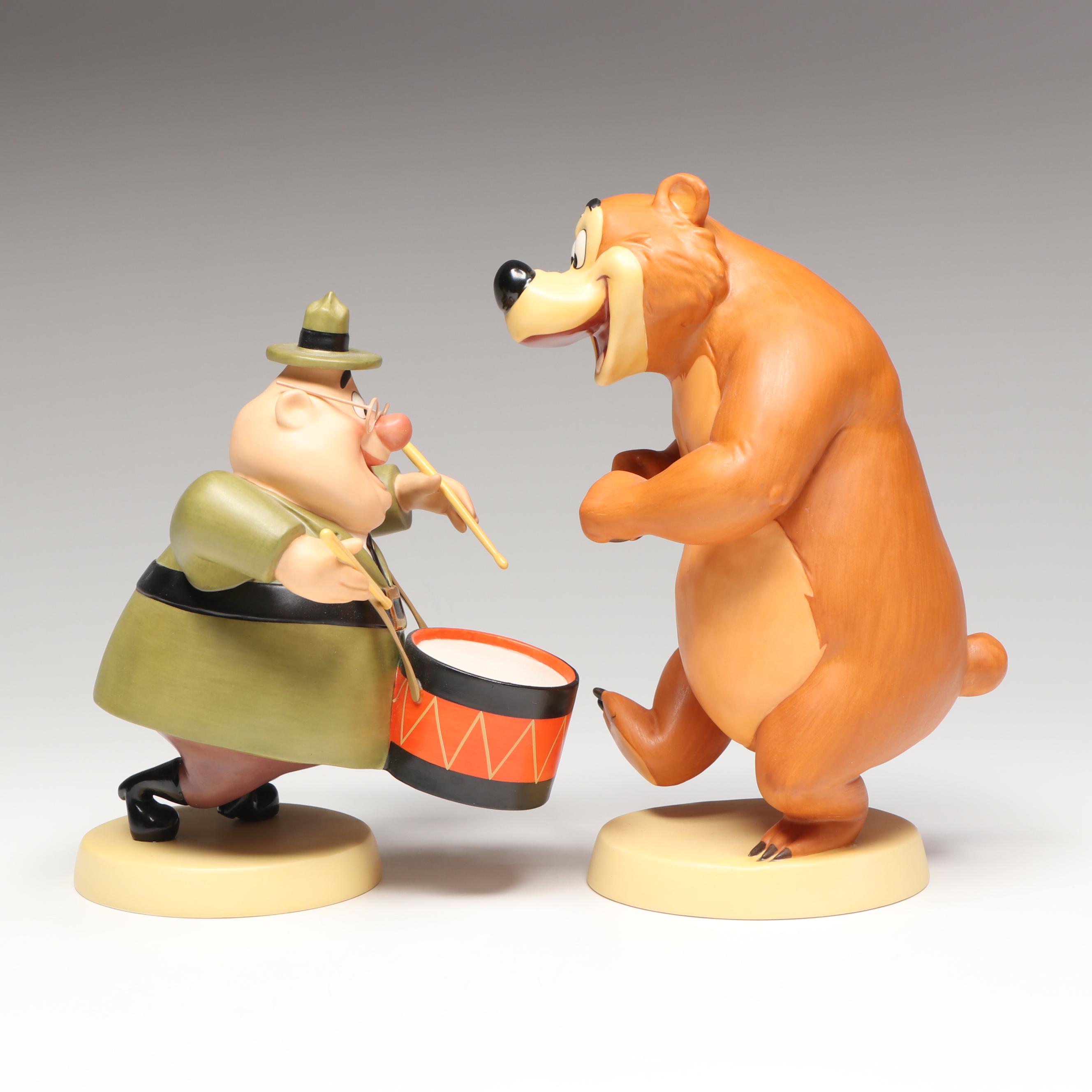 Disney Mickey Mouse Club "March in Step" and "Beat the Drums" Porcelain Figures