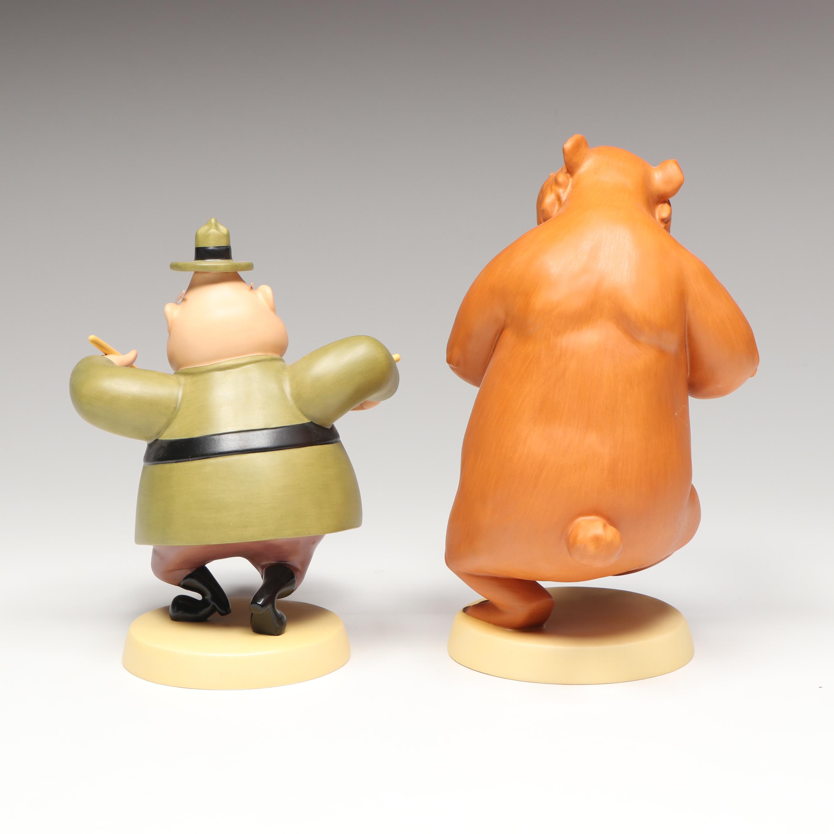 Disney Mickey Mouse Club "March in Step" and "Beat the Drums" Porcelain Figures