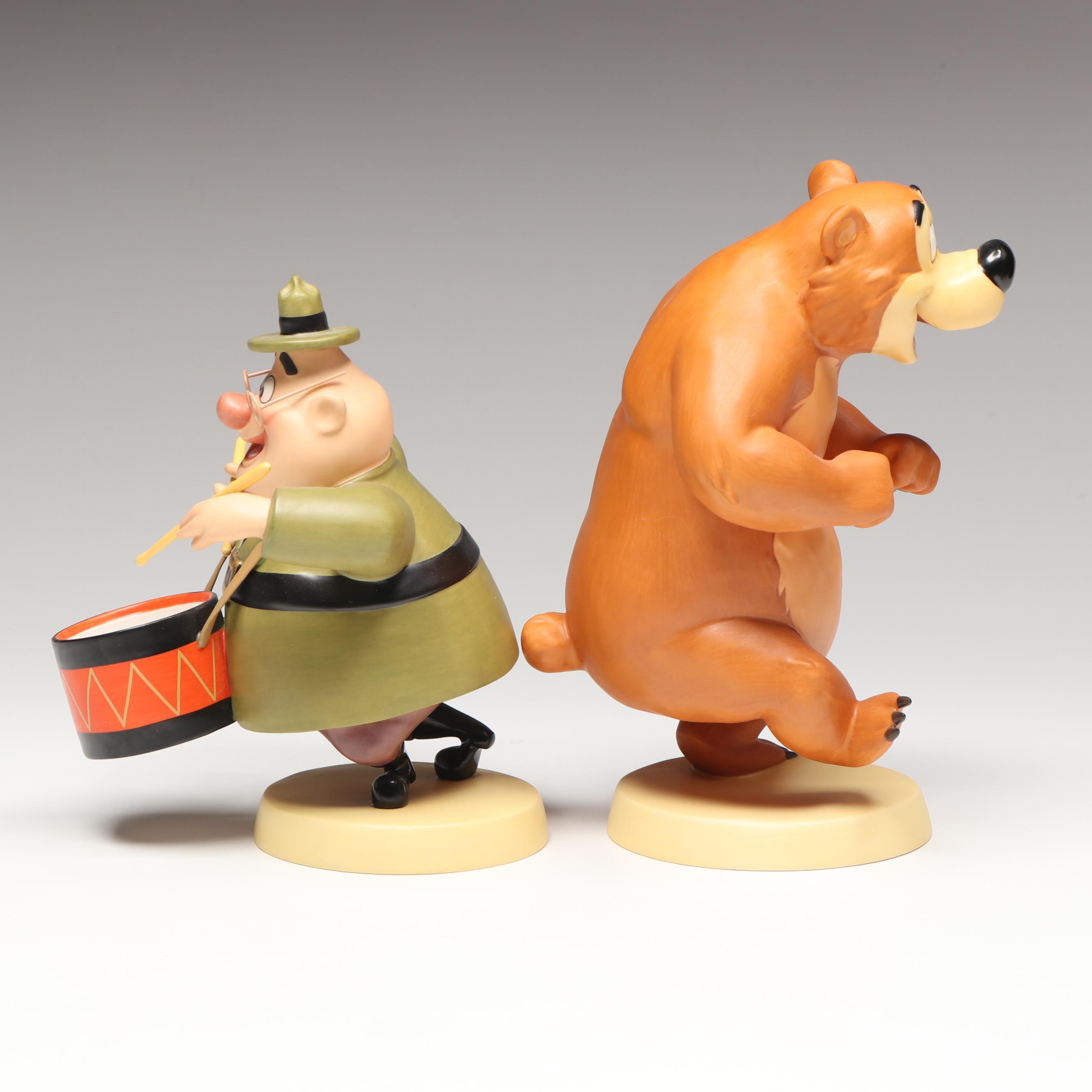Disney Mickey Mouse Club "March in Step" and "Beat the Drums" Porcelain Figures