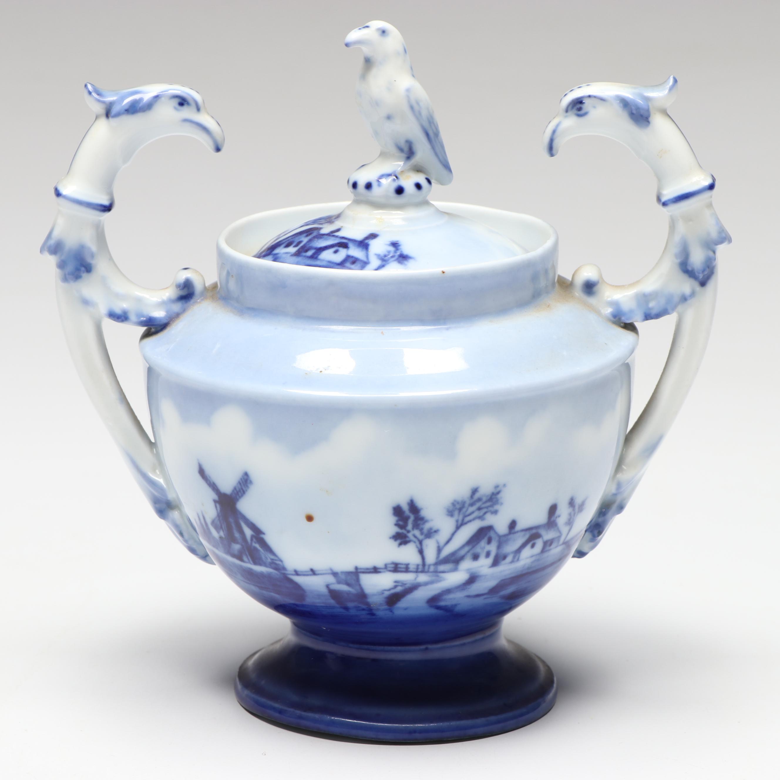 R.C. Porcelain Creamer and Lidded Sugar Bowl