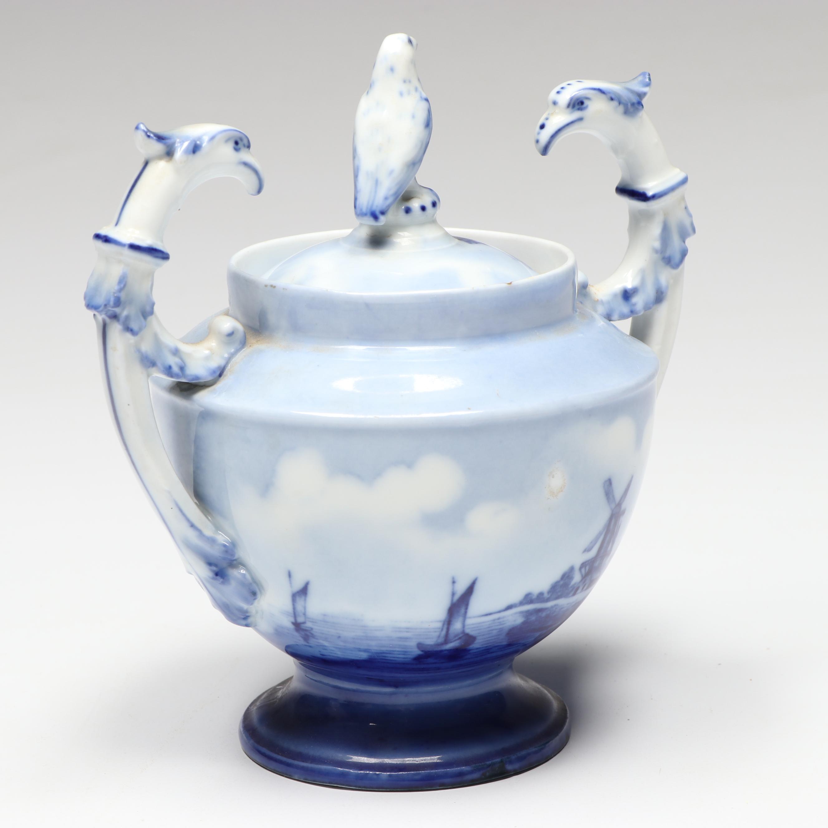 R.C. Porcelain Creamer and Lidded Sugar Bowl