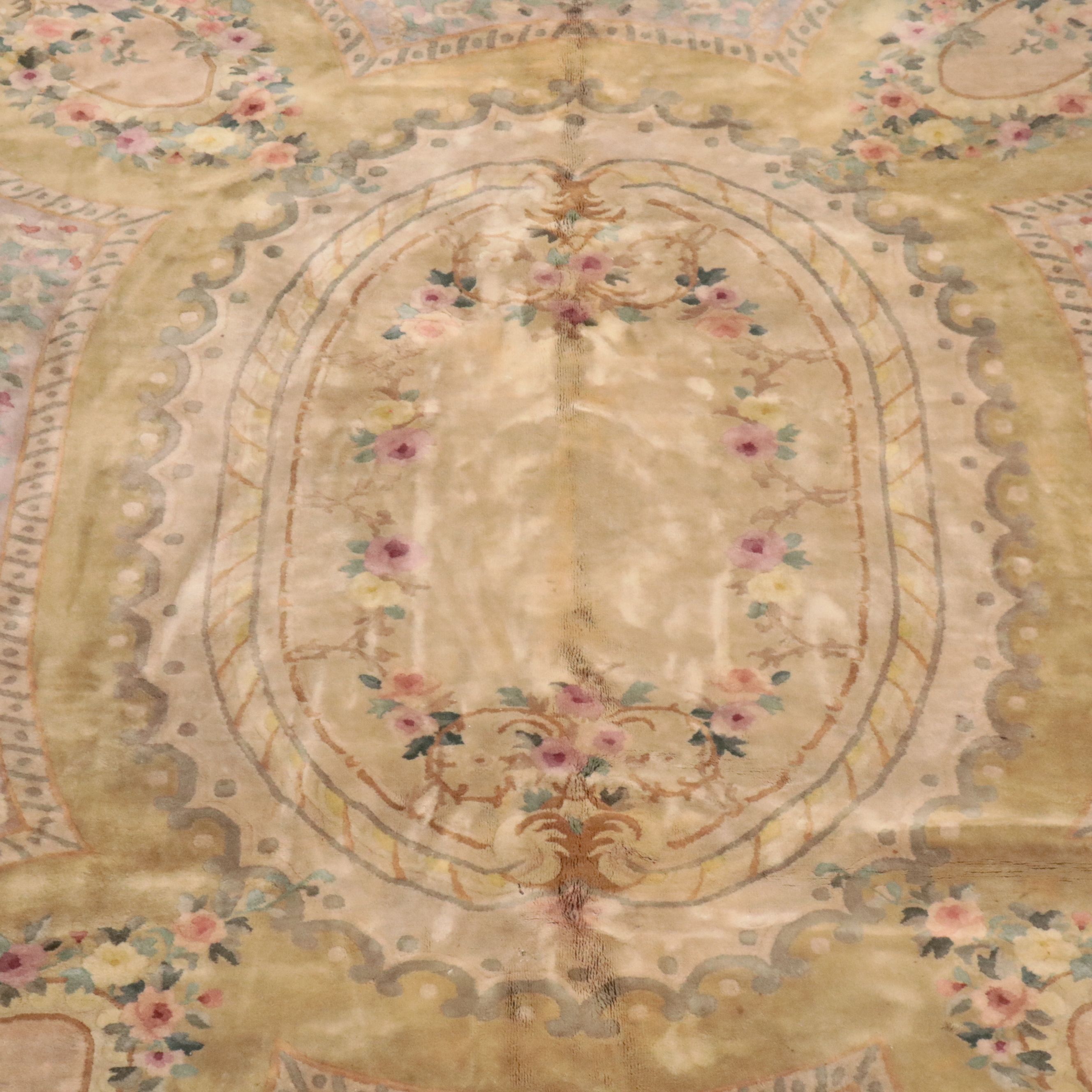 7'11 x 9'7 Hand-Knotted Sino-French Aubusson Area Rug