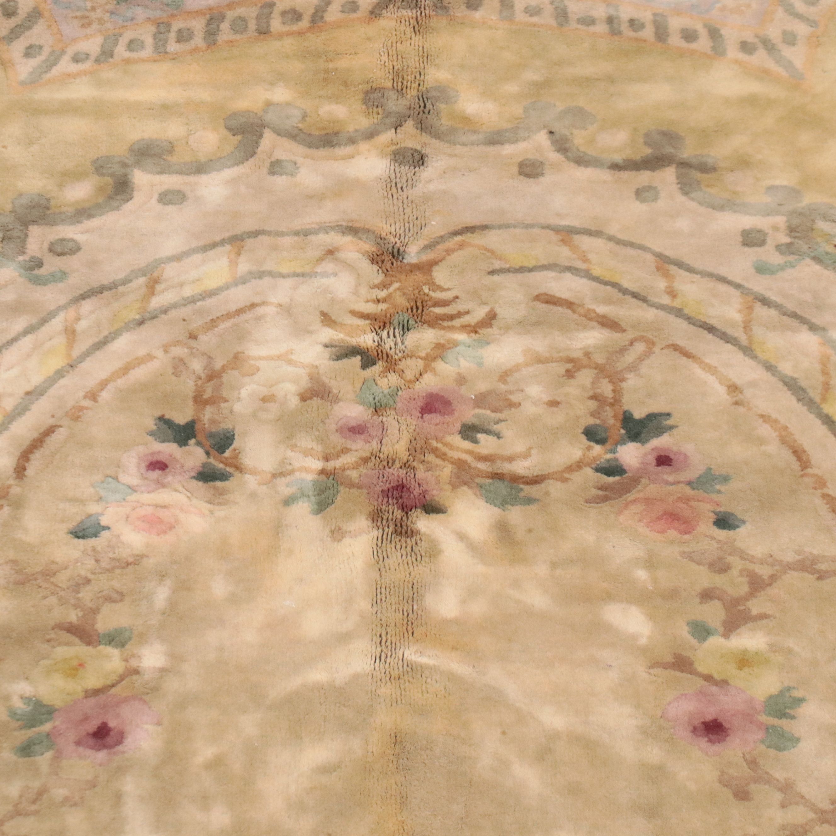 7'11 x 9'7 Hand-Knotted Sino-French Aubusson Area Rug