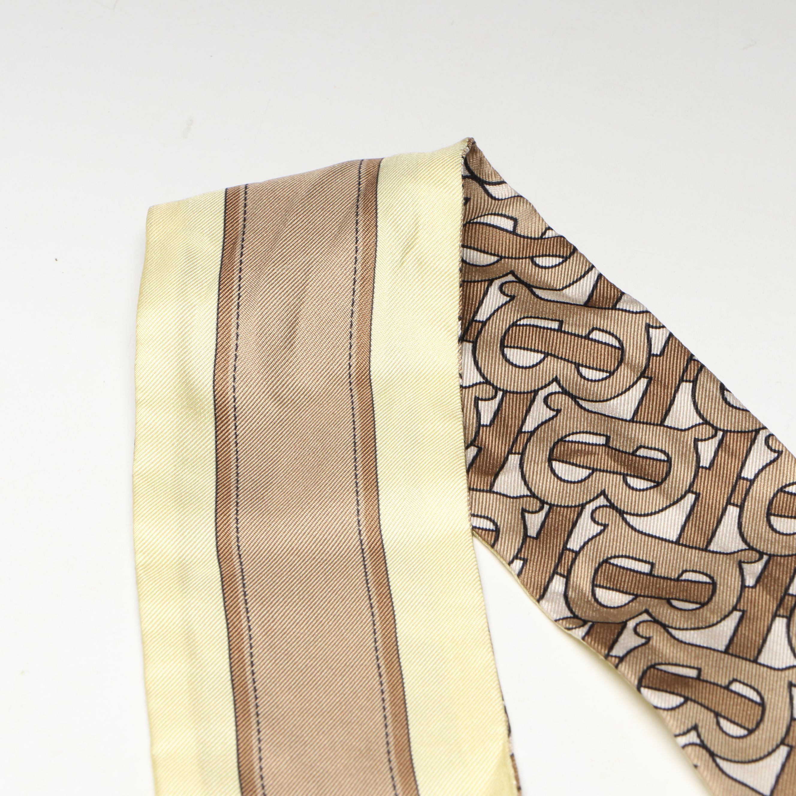 Burberry TB Logo Silk Twill Skinny Scarf