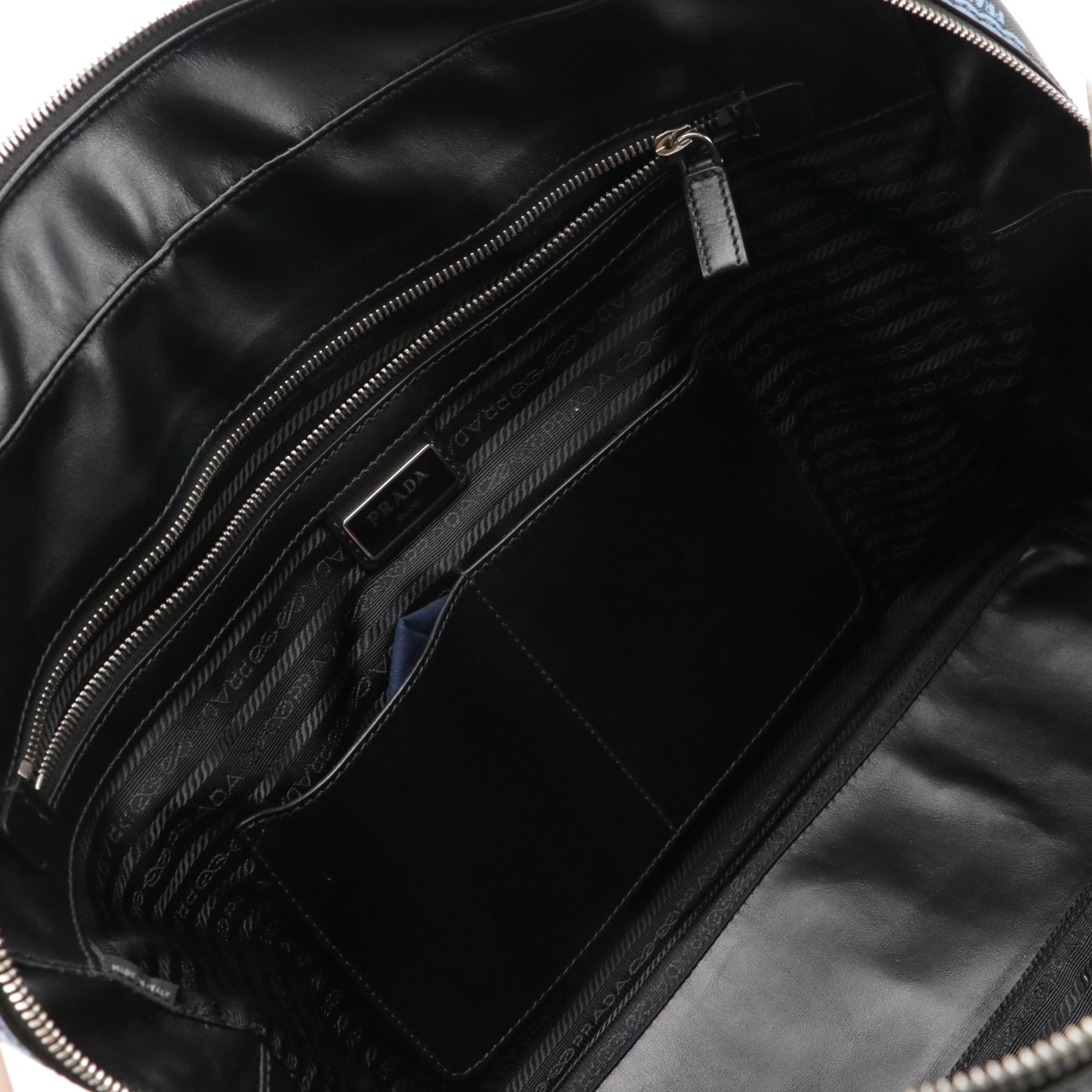 Prada Business Bag 2VE007 in Marine Print Saffiano Leather