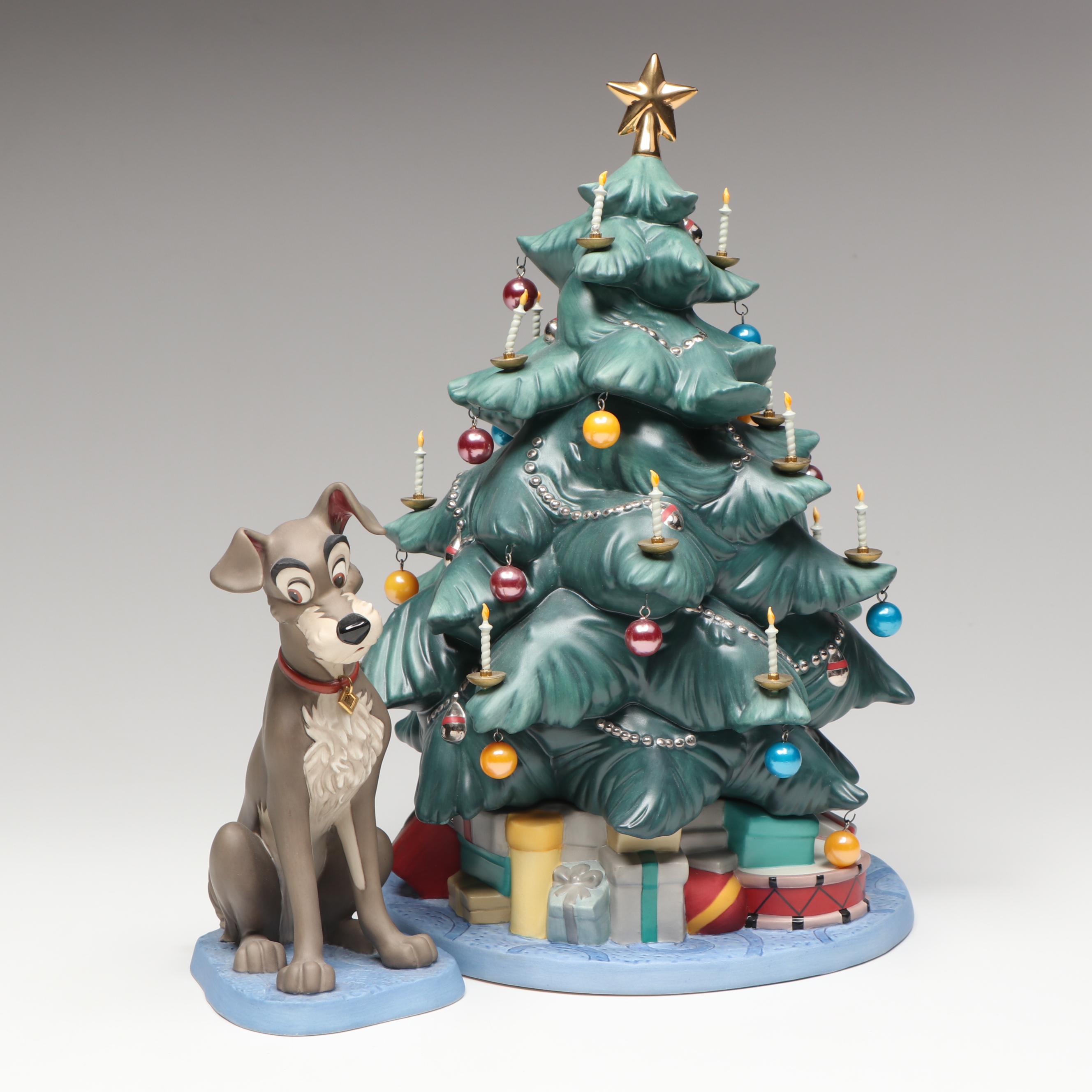 Disney Lady and the Tramp "At Home for Christmas" Porcelain Figurines, 2001